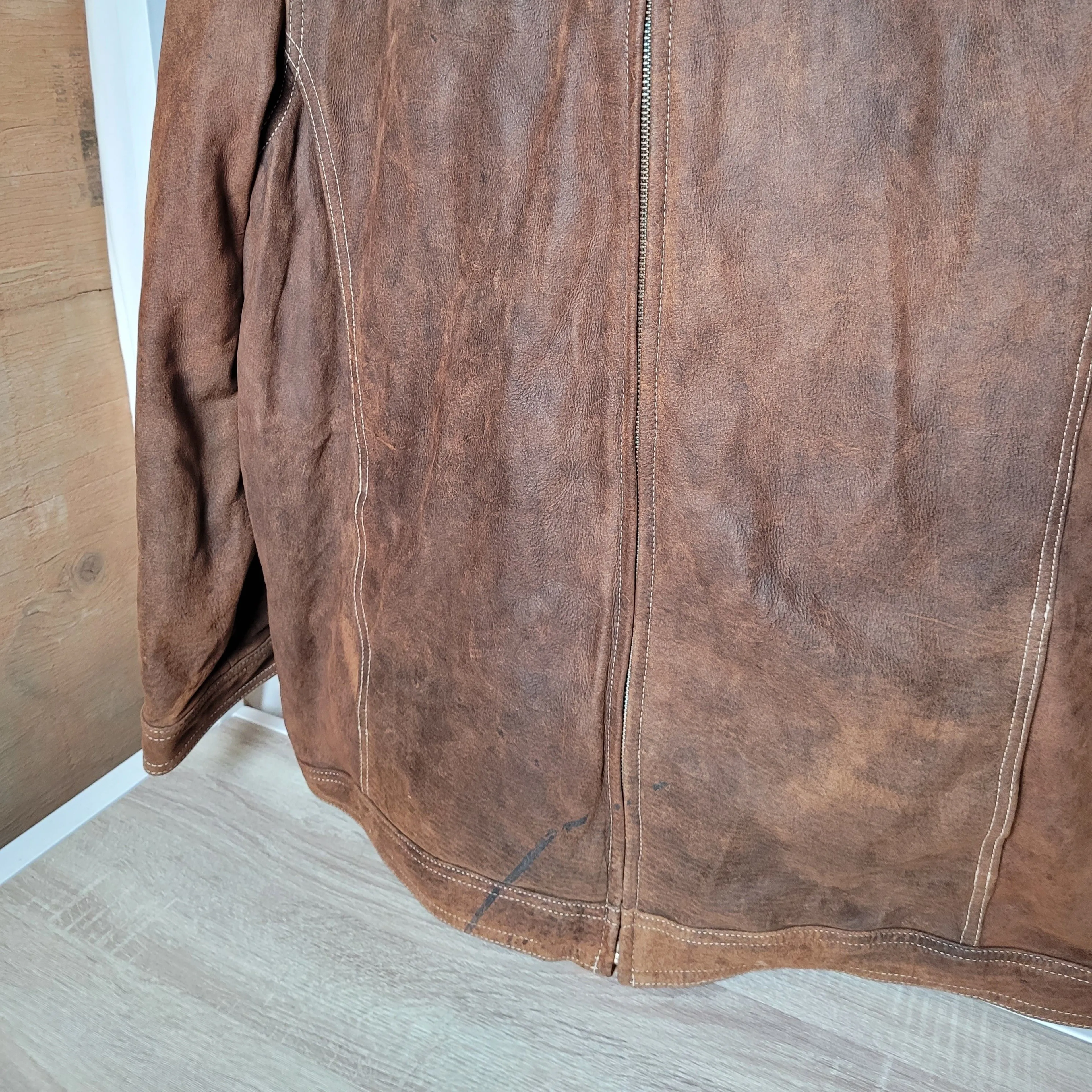 Wilsons Leather Jacket M. Julian Brown Brushed Suede Heavy Fight