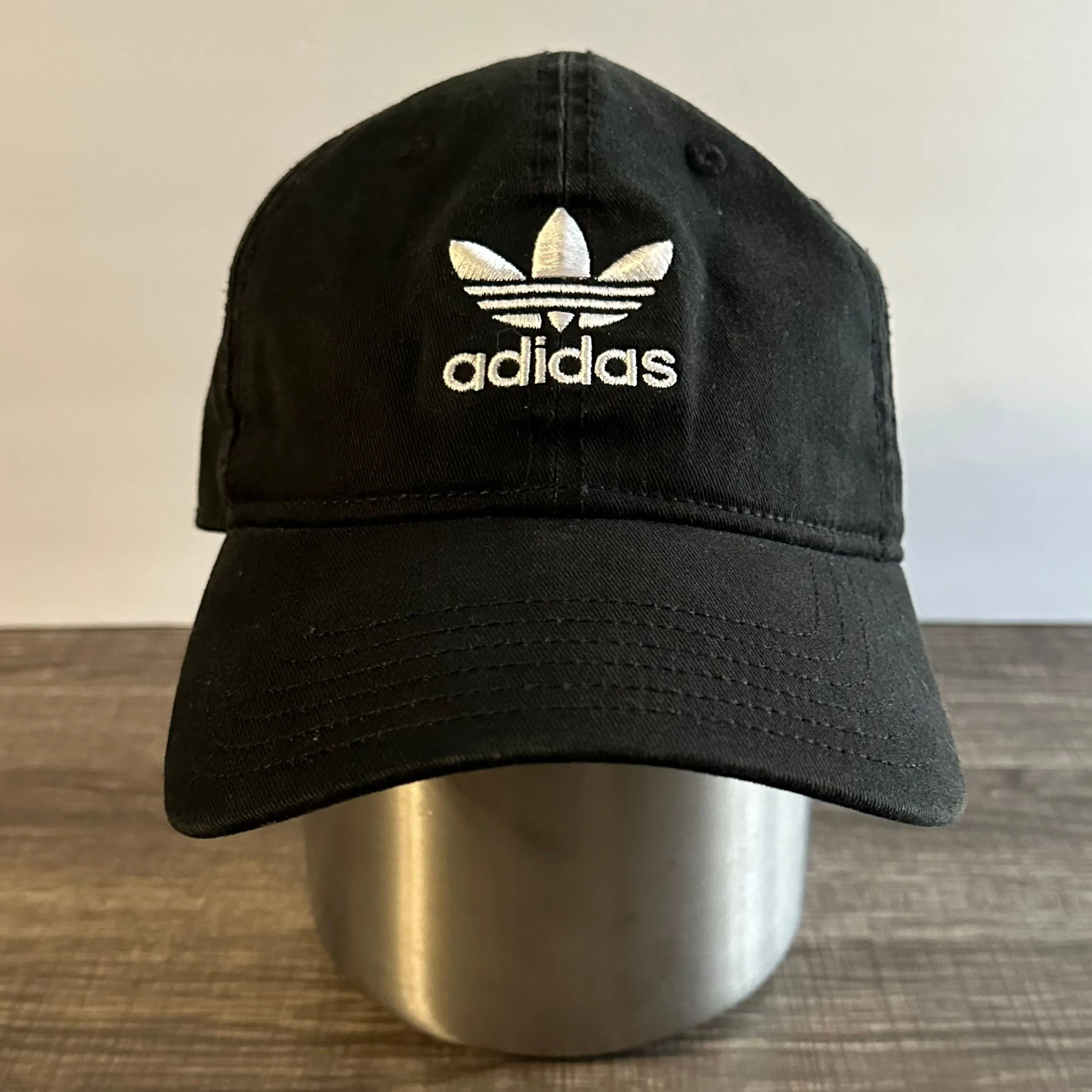 Adidas Classic Black Hat with White Embroidered Emblem