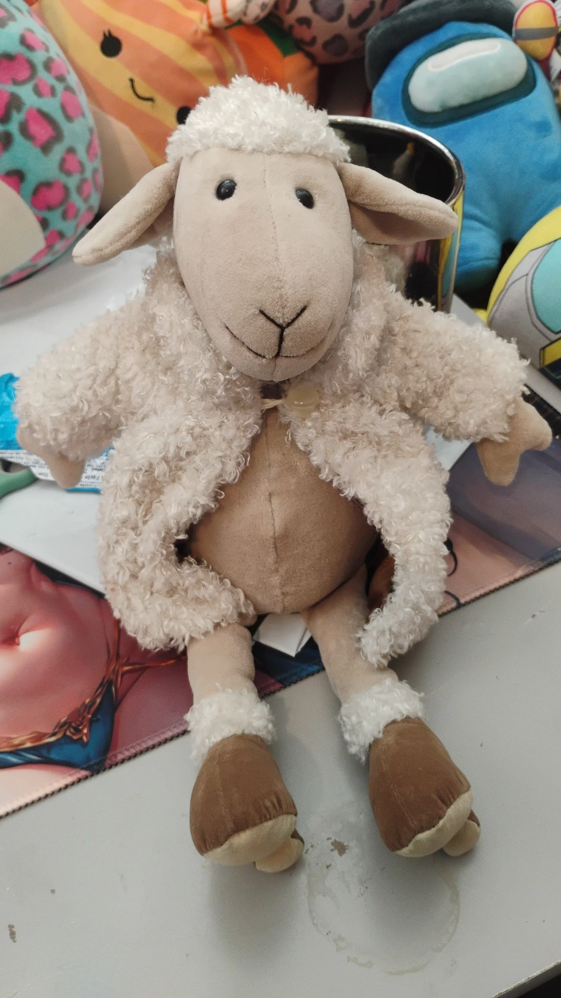 Vintage Jellycat Sheep Lamb with Fur Coat High Heels Plush