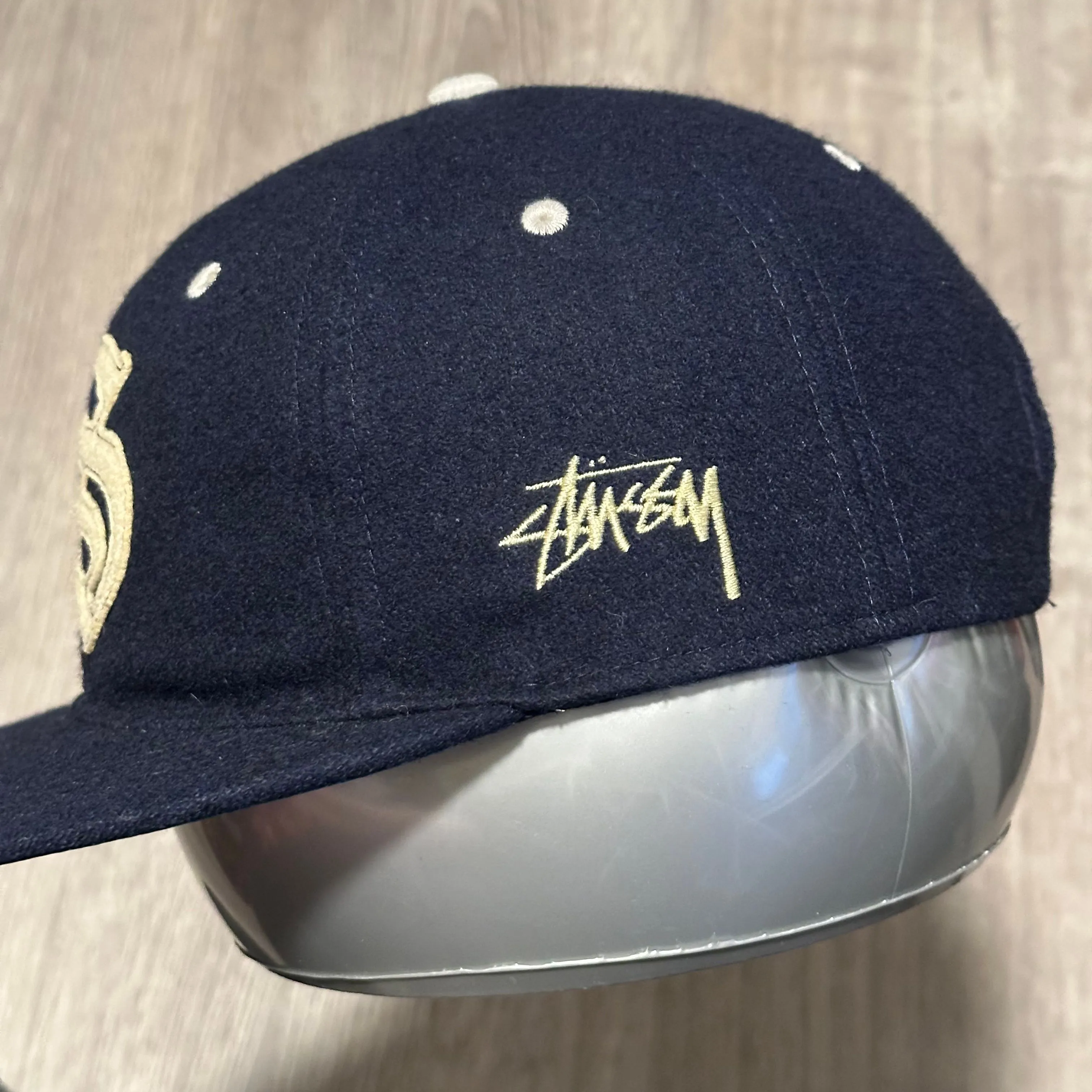 Stussy x Ebbets Field Flannels Strapback Leather Strap Hat Gothic