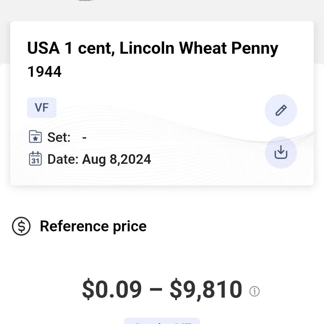 米国にて購入【Penny 】 👉1944 S Lincoln Wheat Penny Error Repunched Date Xf Choice