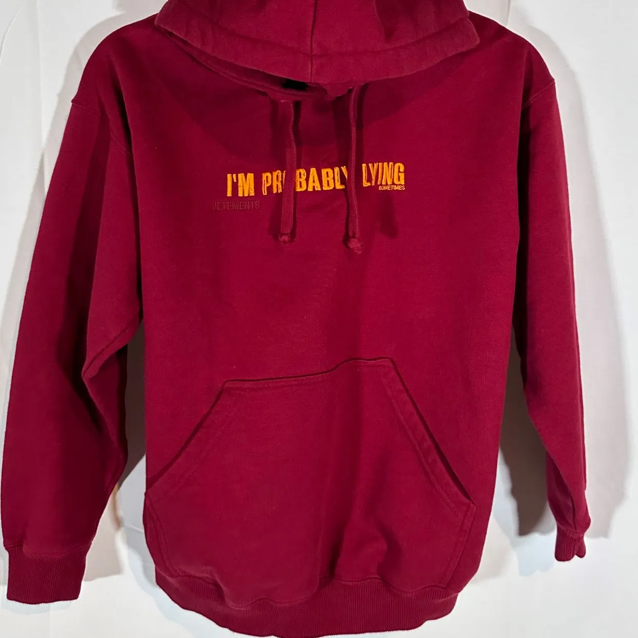 vetements Prbably Lying スウェット Vetements 2019 'I'm Probably Lying' Sweatshirt - Red