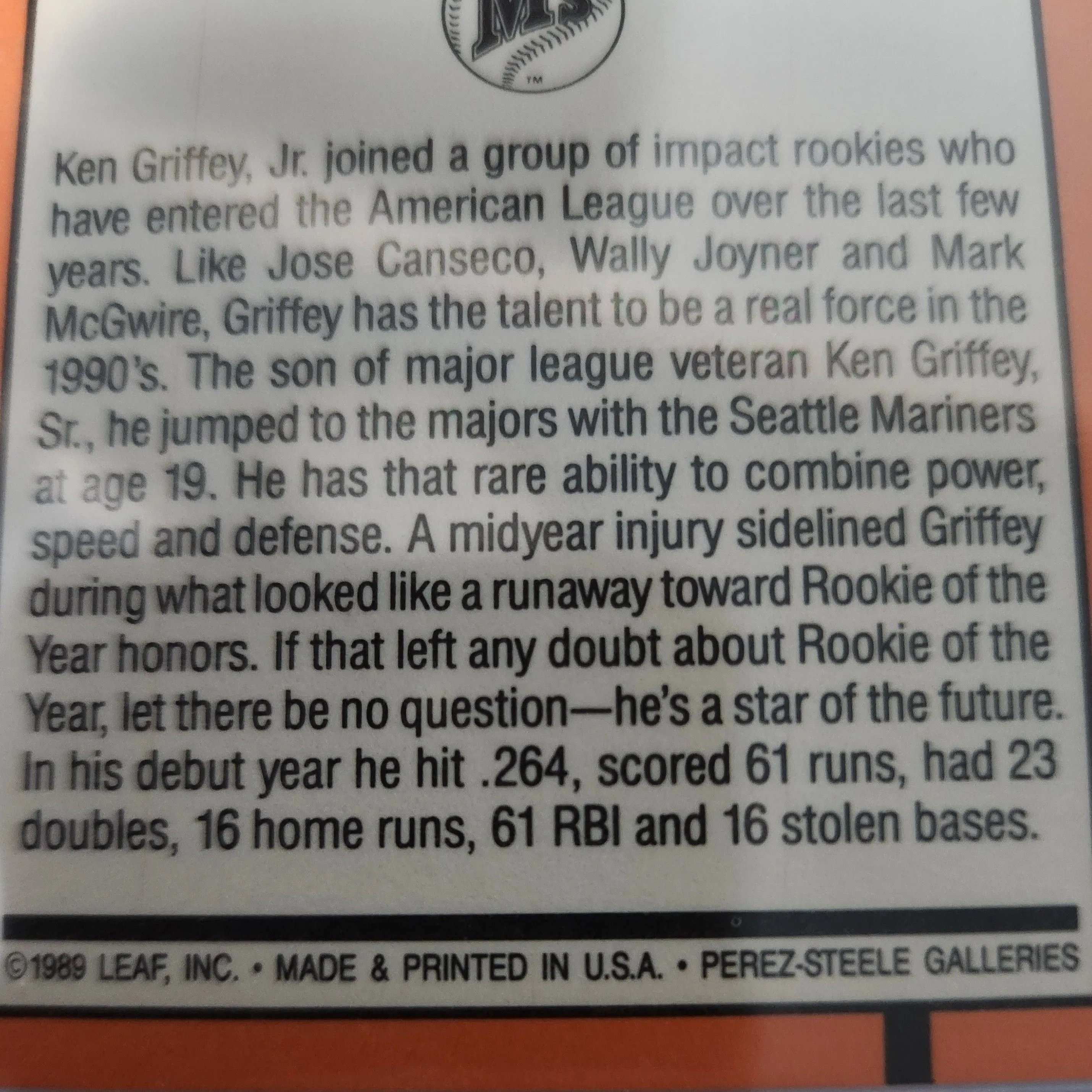 NJ/プロフ必読ページ Ken Griffey Jr 1990 Rookie #4 error card · Whatnot: Shop