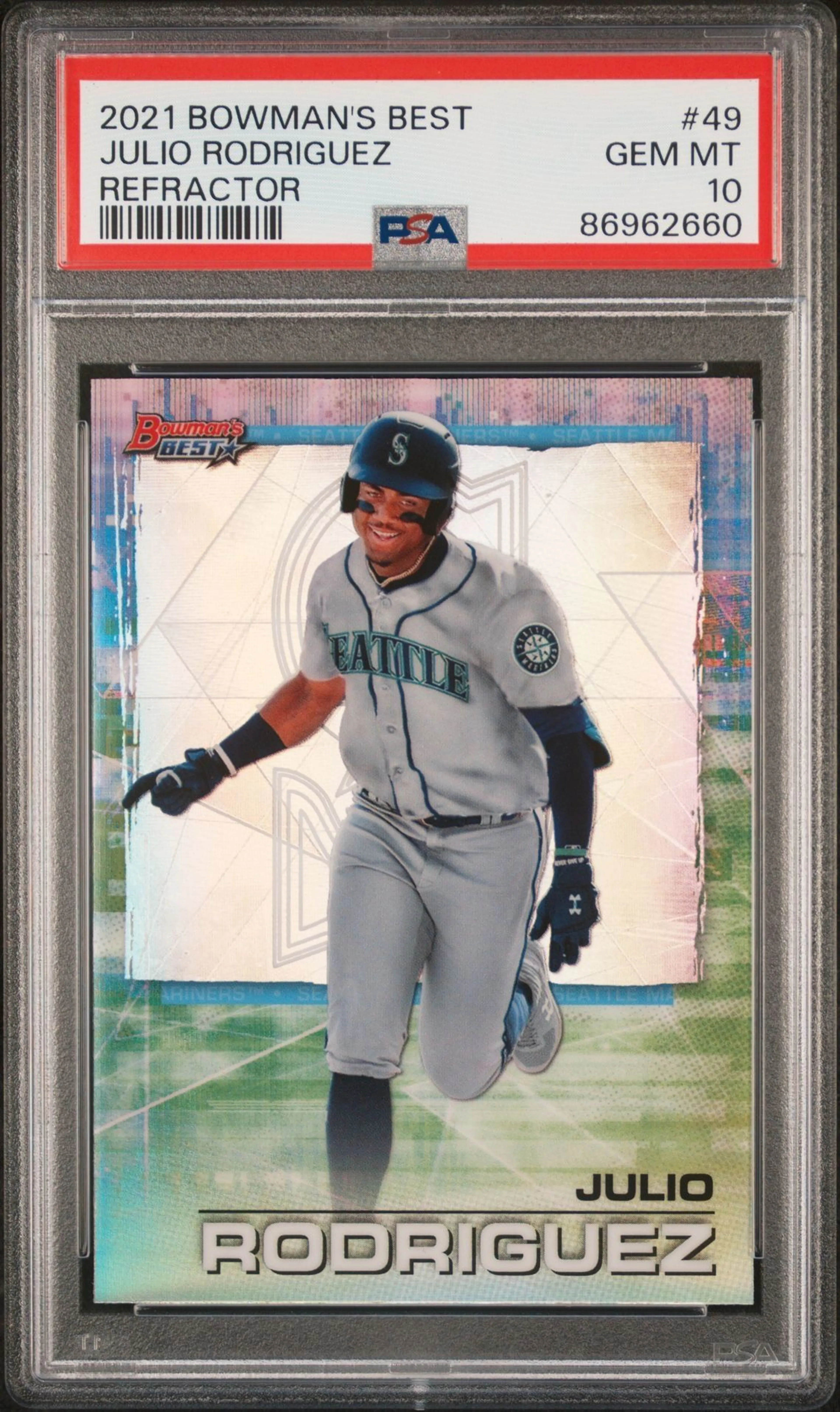 2021 Bowman'S Best Julio Rodriguez 49 Refractor PSA GEM MT 10