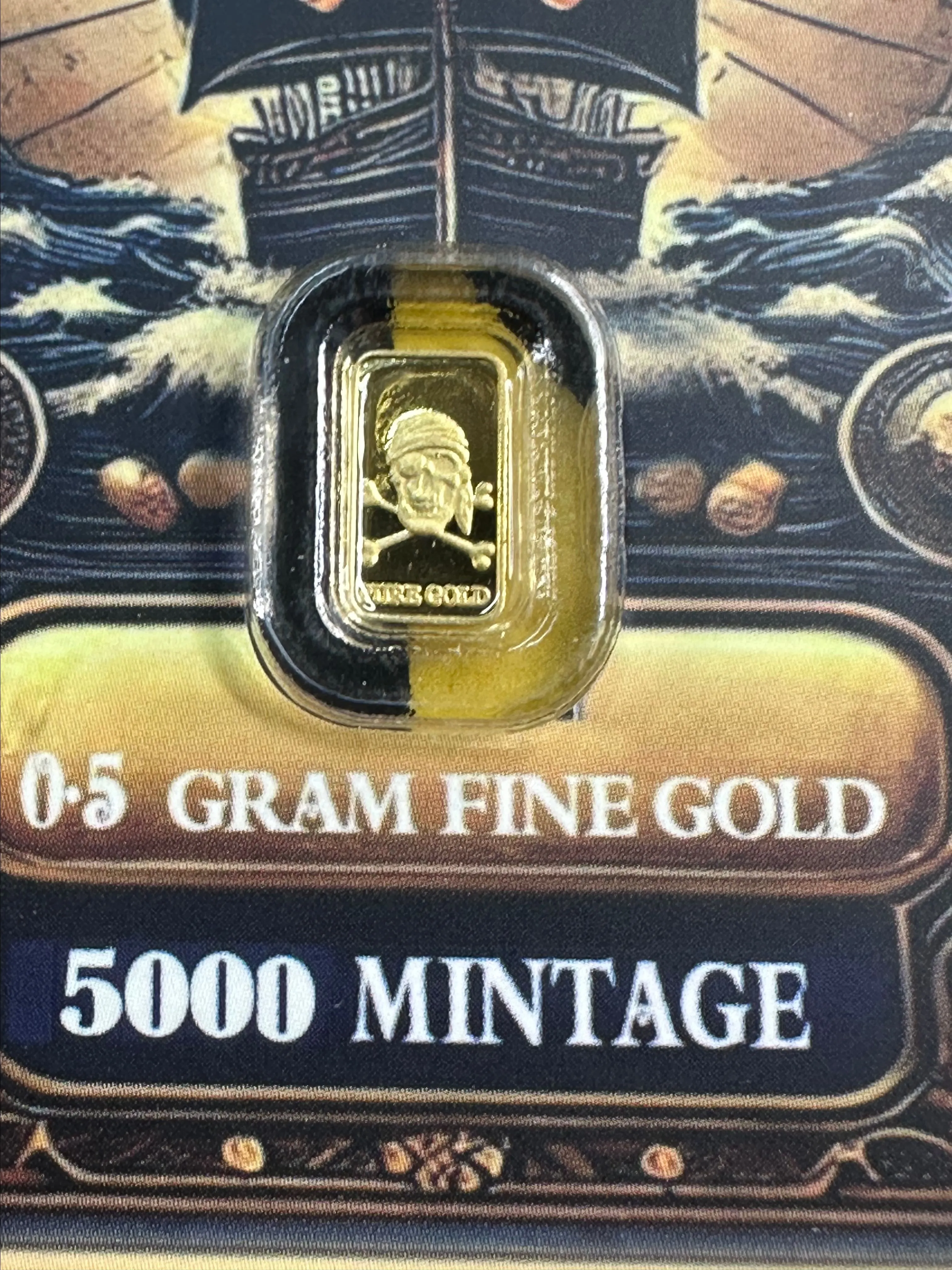 5 Gram Pirate Gold Bar .999 Fine. Limited Mintage of 5,000