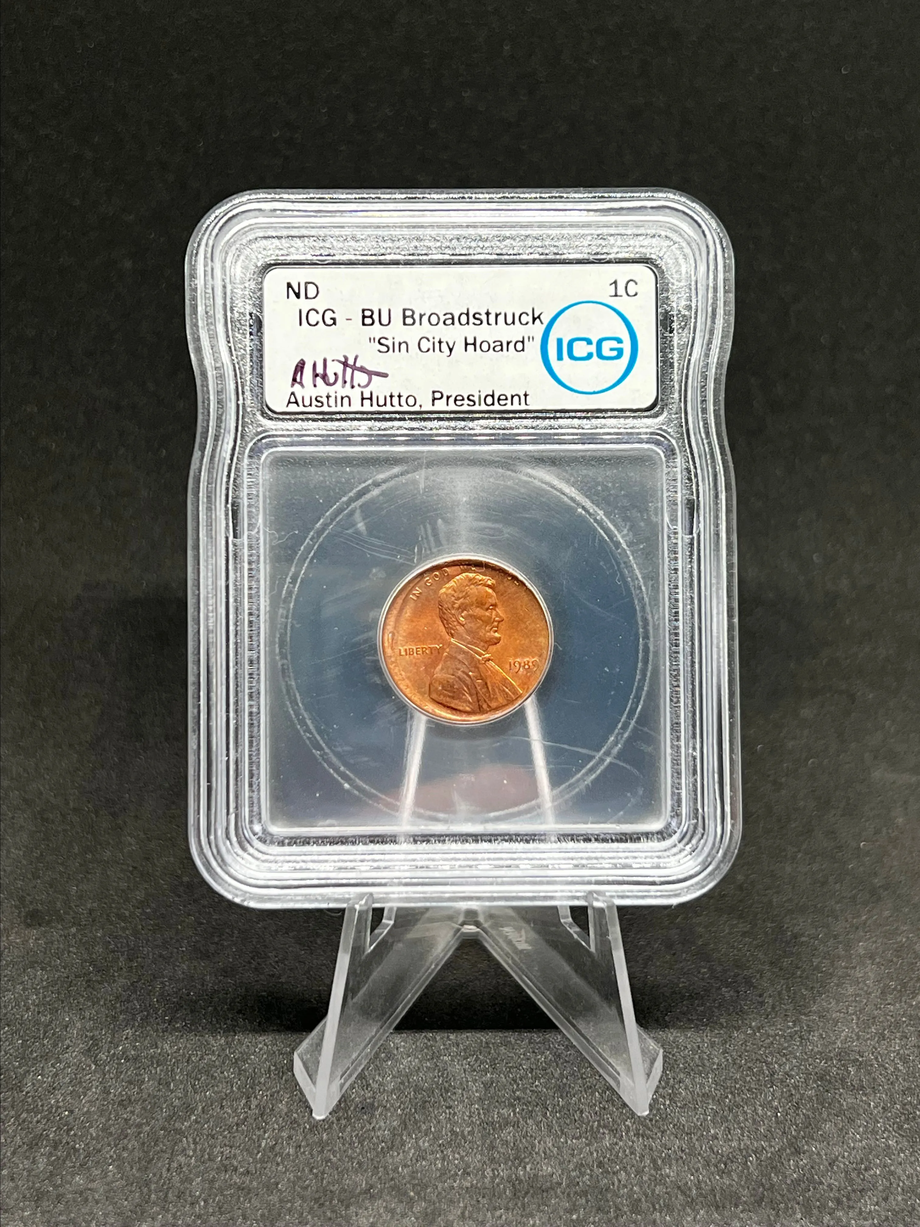 4. 1989 Broadstruck Penny Sin city hoard ICG Brilliant