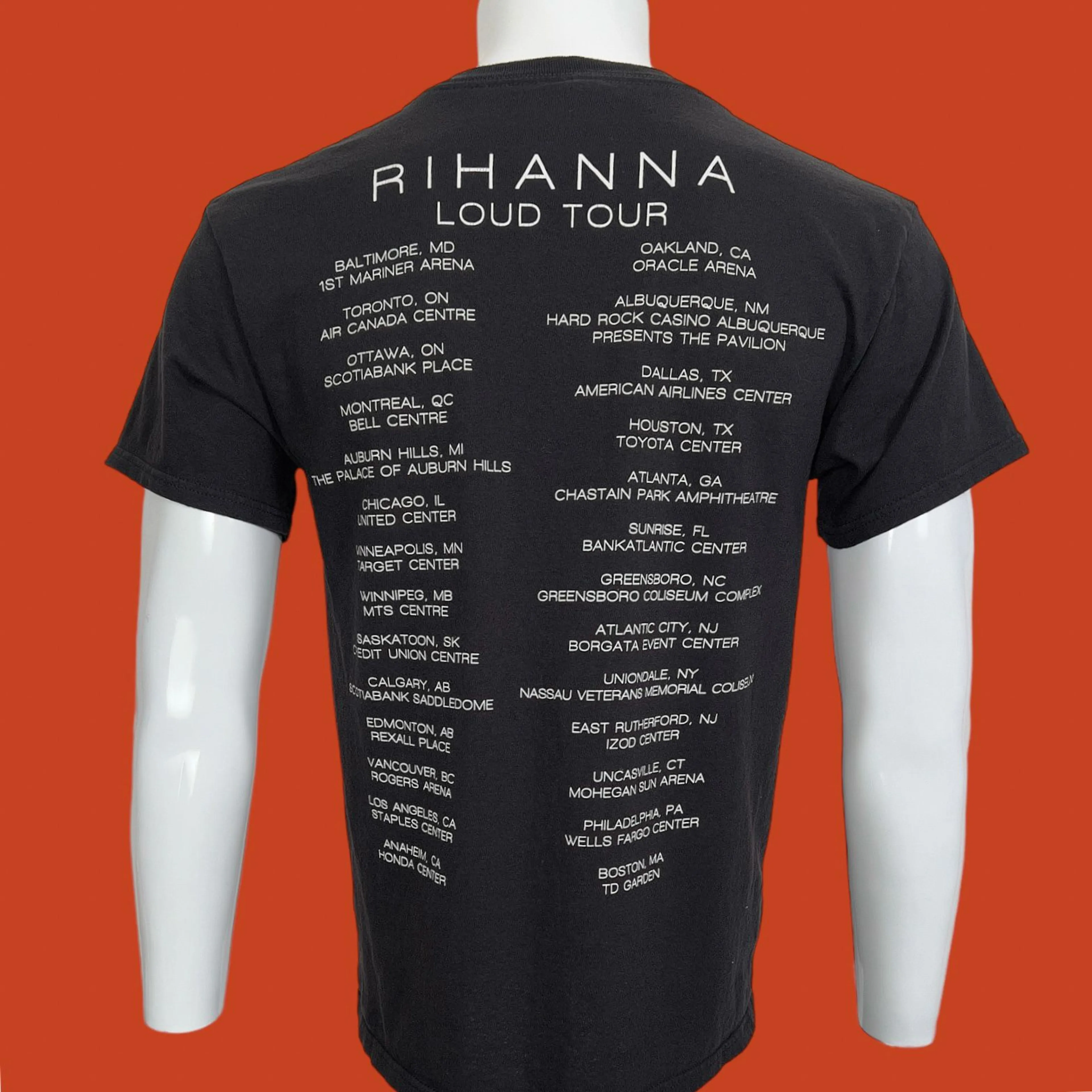 Rihanna Shirt Rihanna Loud Tour T shirt Pre-Owned Concert Hip Hop Rap Short  Sleeve Black Cotton Tee 19