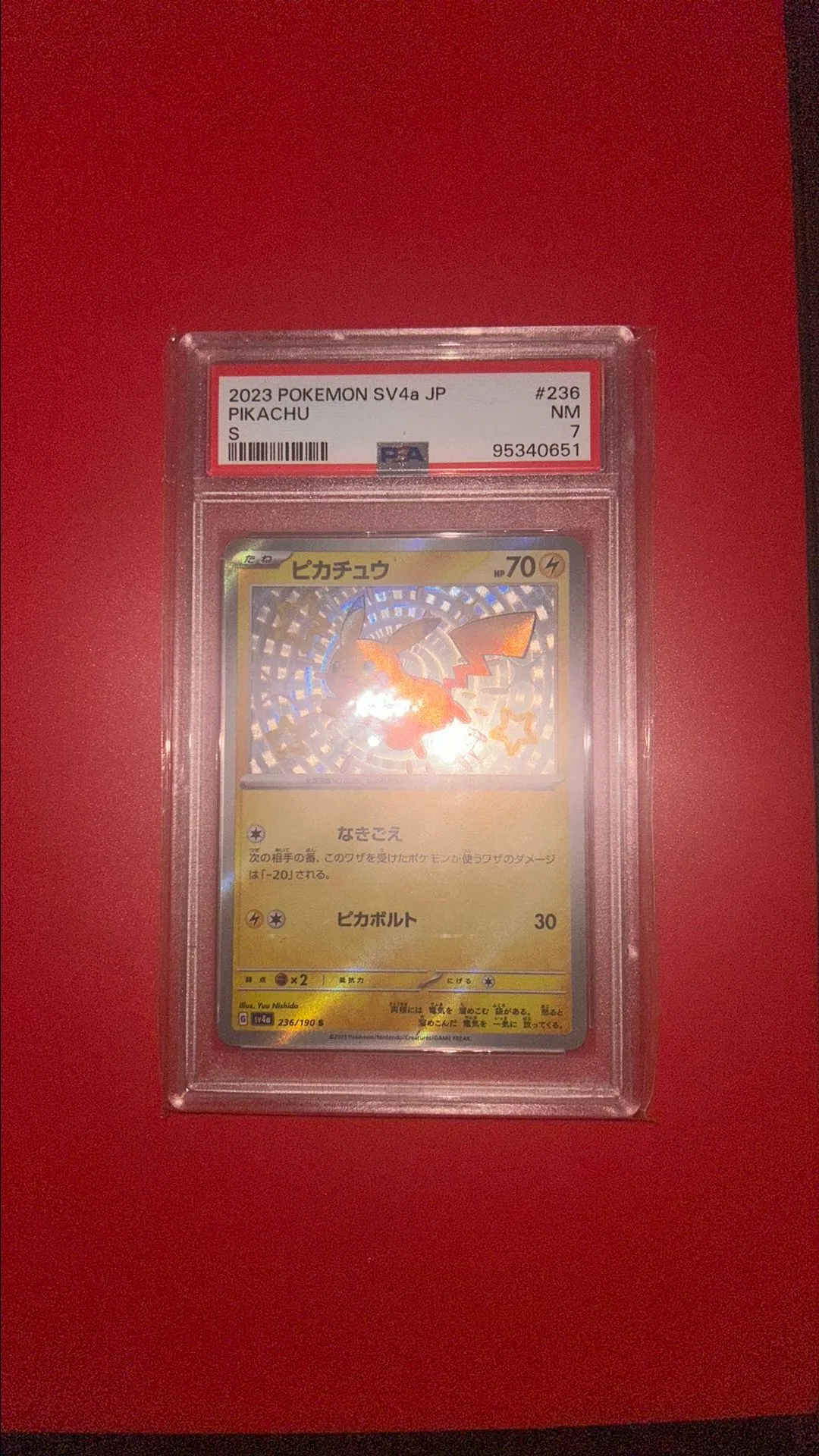 2023 Pokemon Japanese Sv4A-Shiny Treasure Ex Pikachu S PSA NM 7
