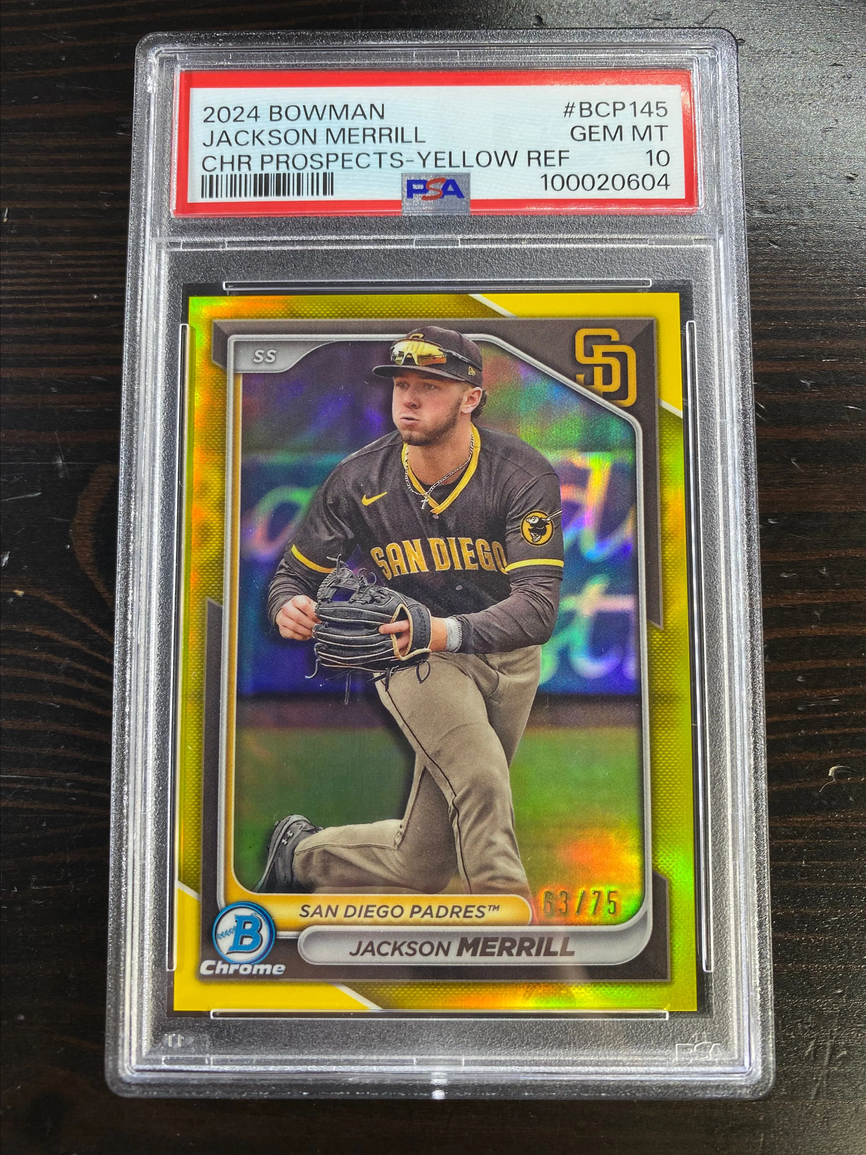 メリルページ Jackson Merrill 2024 Bowman Chrome Yellow Refractor/75 · Whatnot