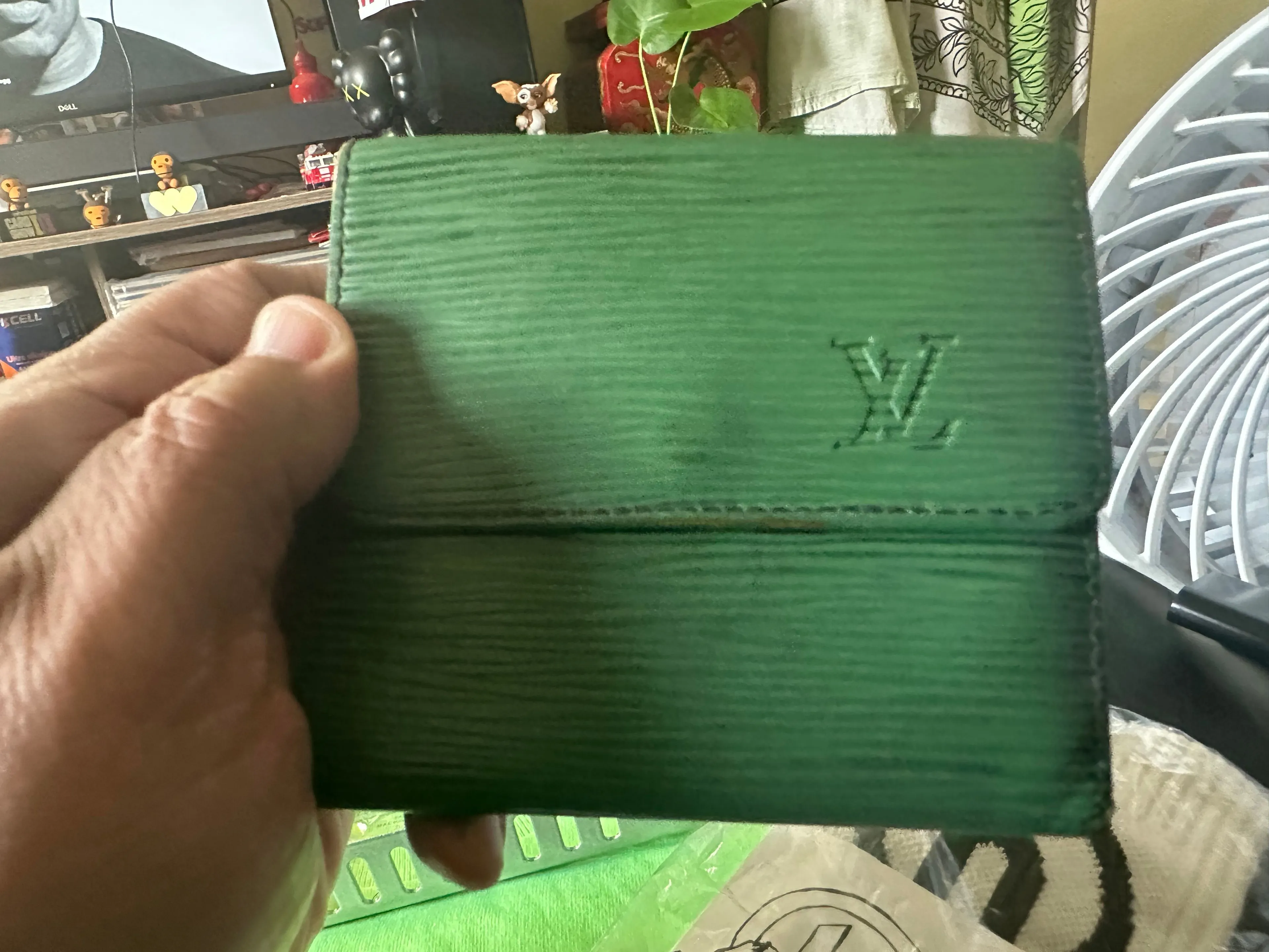 Louis Vuitton Porte Feuille Elise Green shops EPI Leather Trifold Wallet