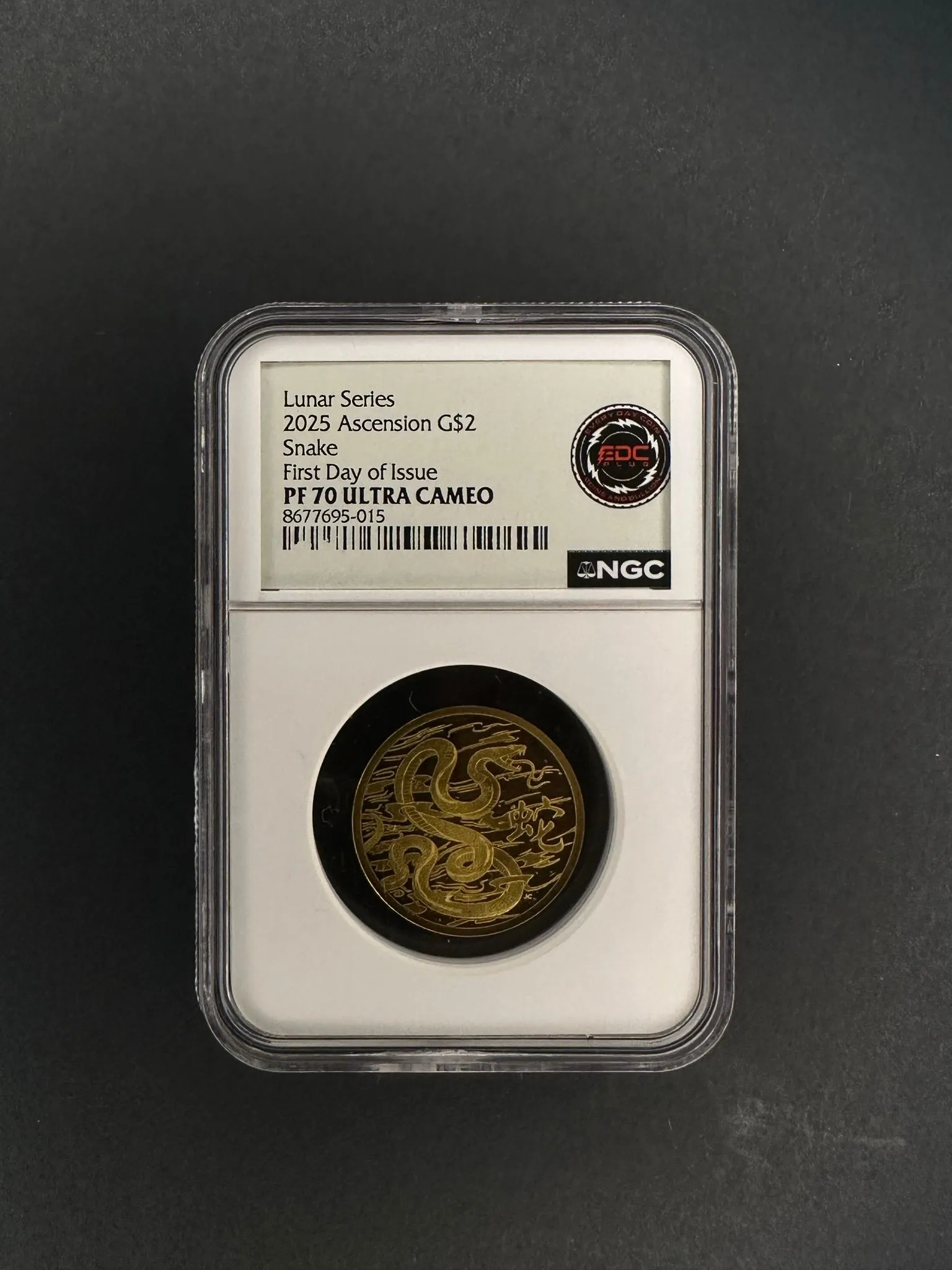 【希少】NGC 最高鑑定 PR70 ULTRA CAMEO  龍 銅 Lunar Series 2025 Ascension Gold $2 Snake PF70 Ultra Cameo
