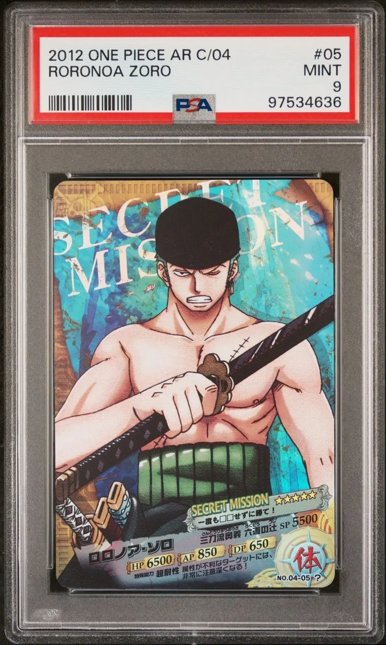 ONE PIECE RORONOA ZORO ワンピースar KR PSA 9 PSA 9 one piece zoro ar carddass 4 secret mission · Whatnot: Shop