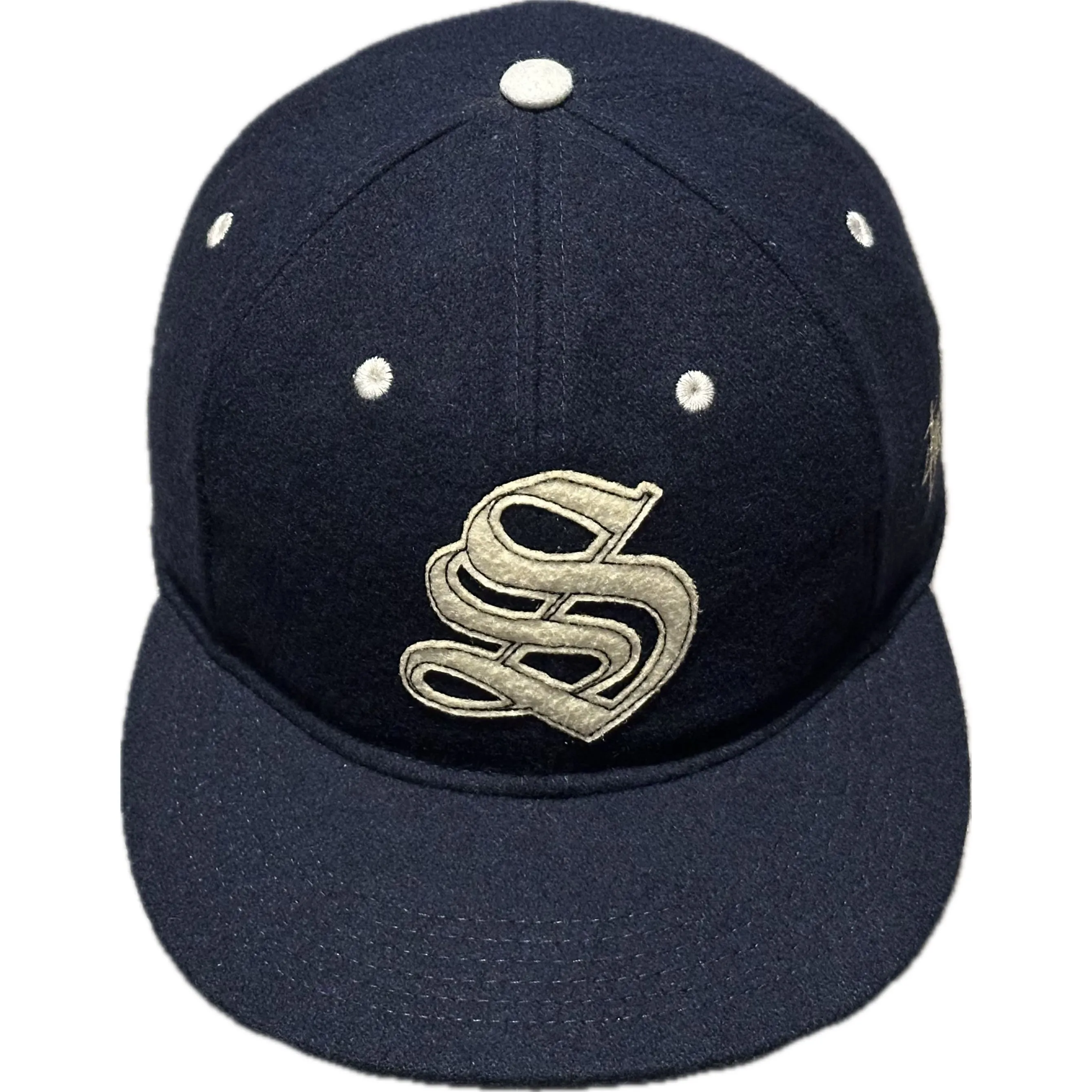 Stussy x Ebbets Field Flannels Strapback Leather Strap Hat Gothic