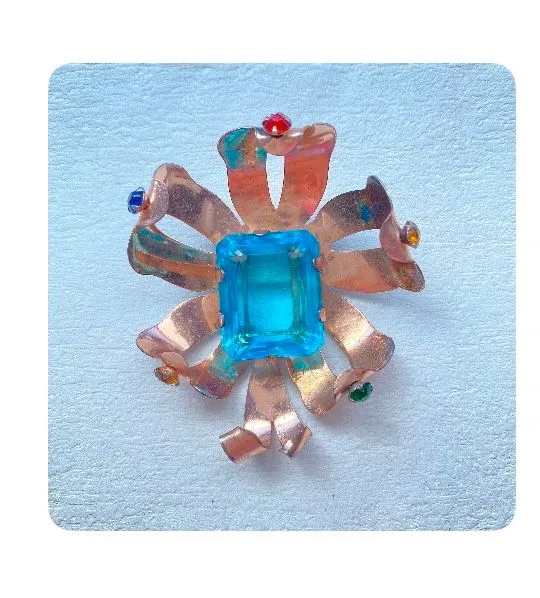 A7. CITIZEN Lobella Blue Crystal Flower Link Bracelet