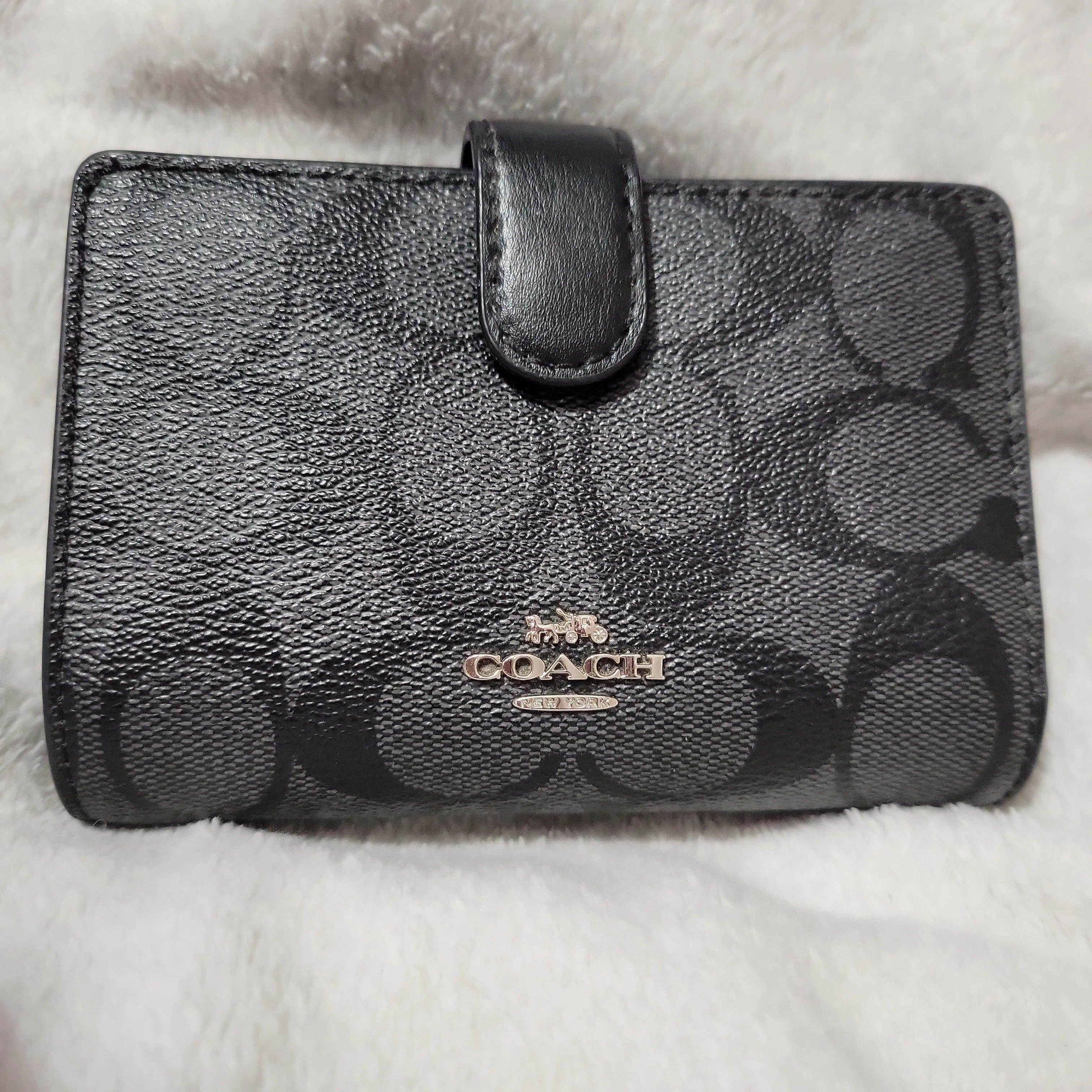 Black and gray coach wallet sale