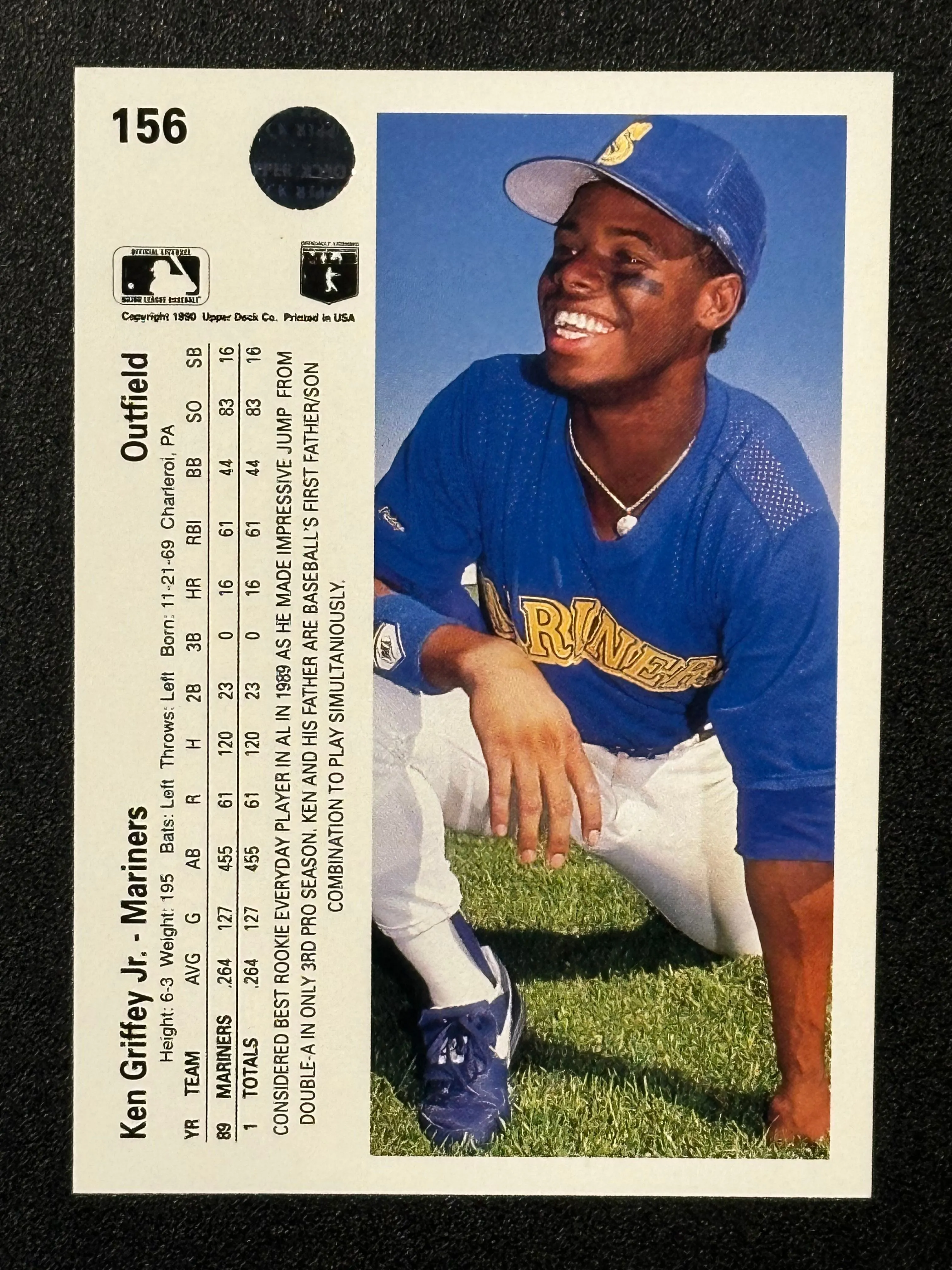 1990 UPPER DECK #156 KEN GRIFFEY JR Double ERROR VERSION