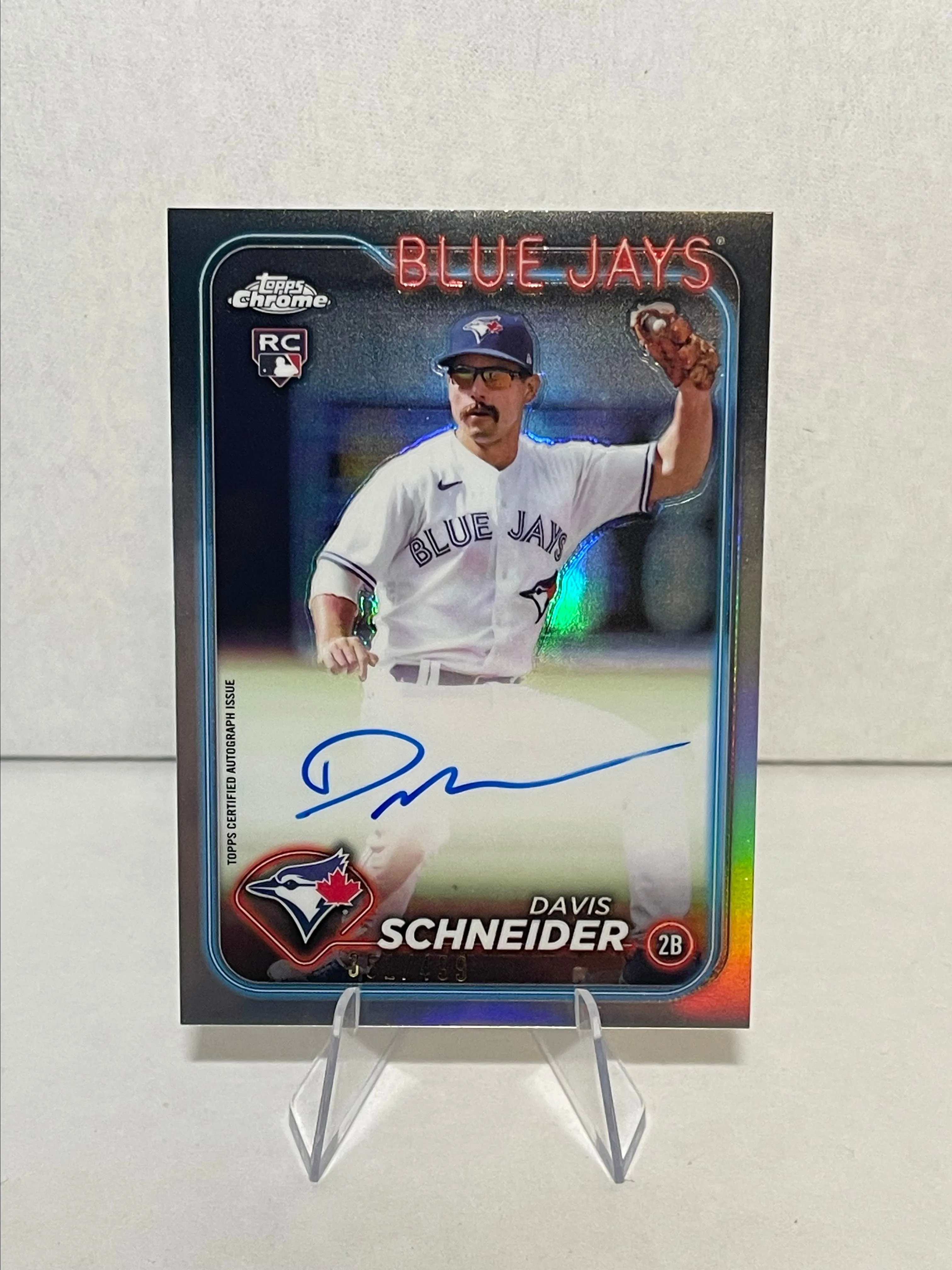 2024 topps chrome DAVIS SCHNEIDER rookie base auto 直書きサイン