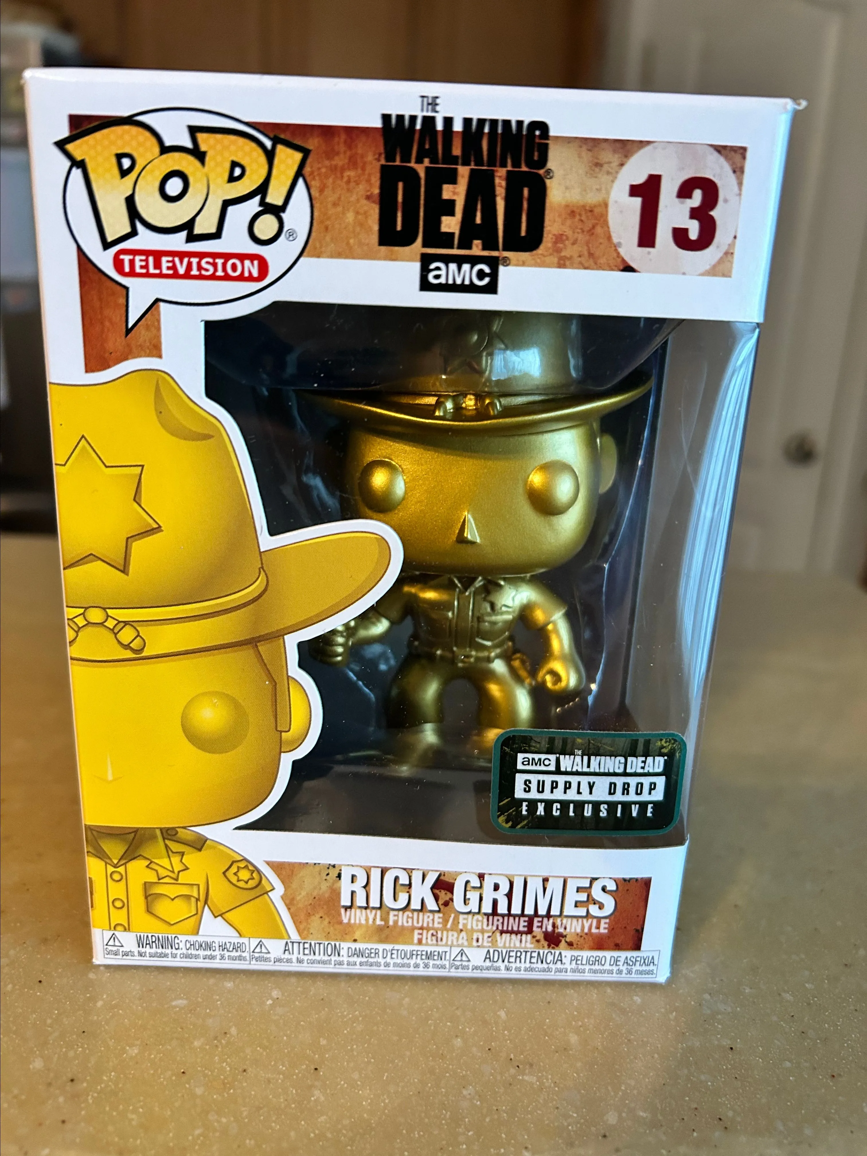 Funko Pop Television The Walking Dead Rick Grimes Gold 13 AMC SUPPLY DROP EXCLUSIVE VAULTED Whatnot Buy Sell Go Live