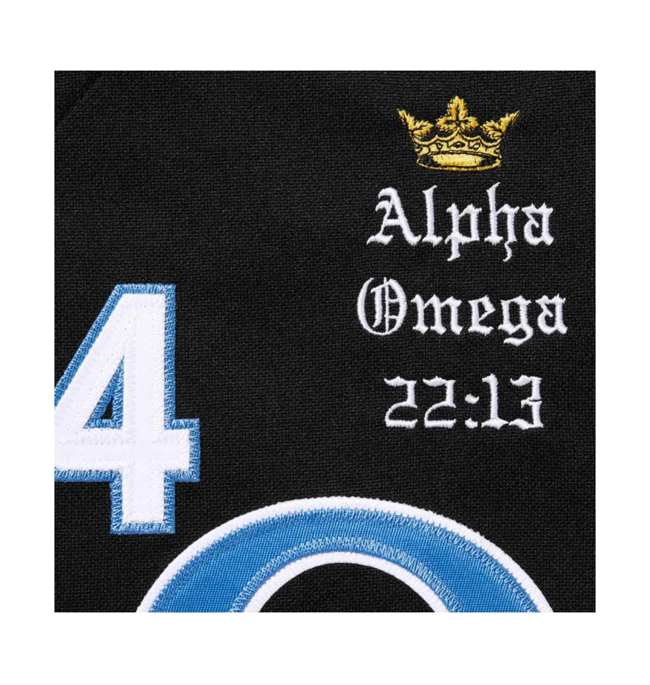 XXL SUPREME ALPHA OMEGA BASEBALL JERSEY FW24KN13 BLACK