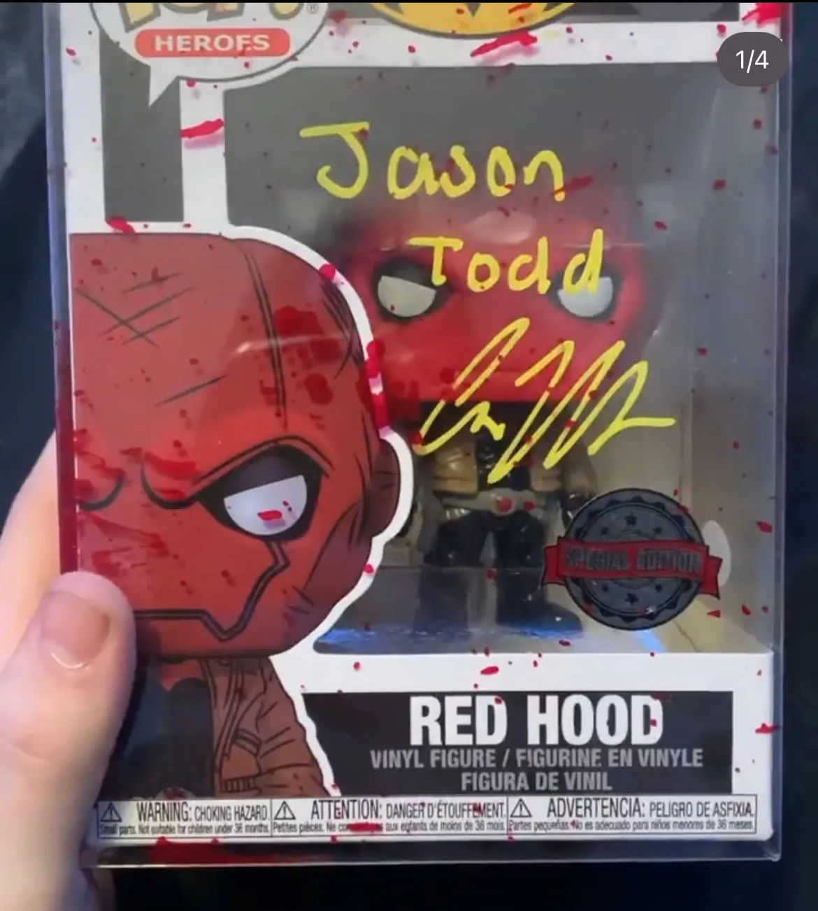 Red hood autographed Funko on sale pop