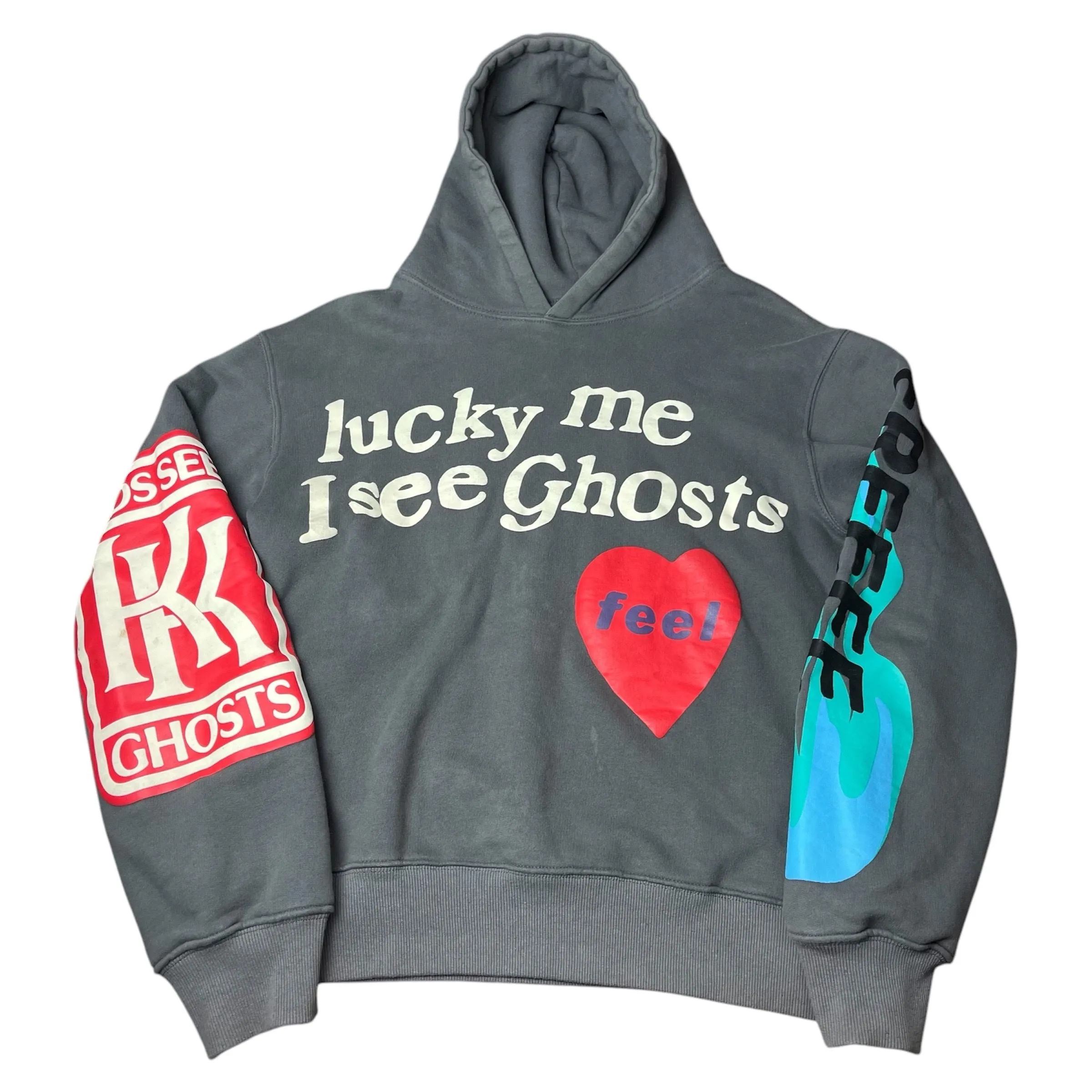 RARE Kids See Ghosts FREEEE Hoodie Core Grey Camp Flog Gnaw