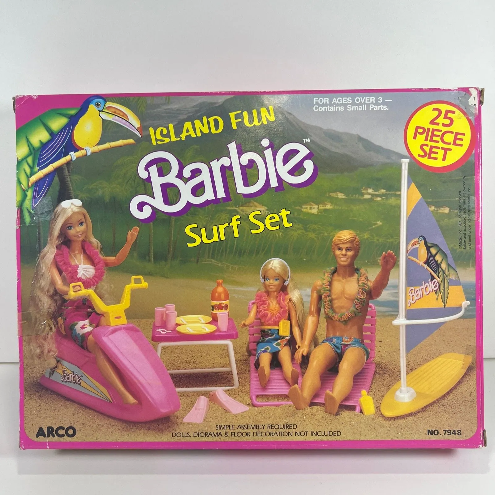 Vintage NEW 1987 Island Fun Barbie Surf Set No. 7948 Arco