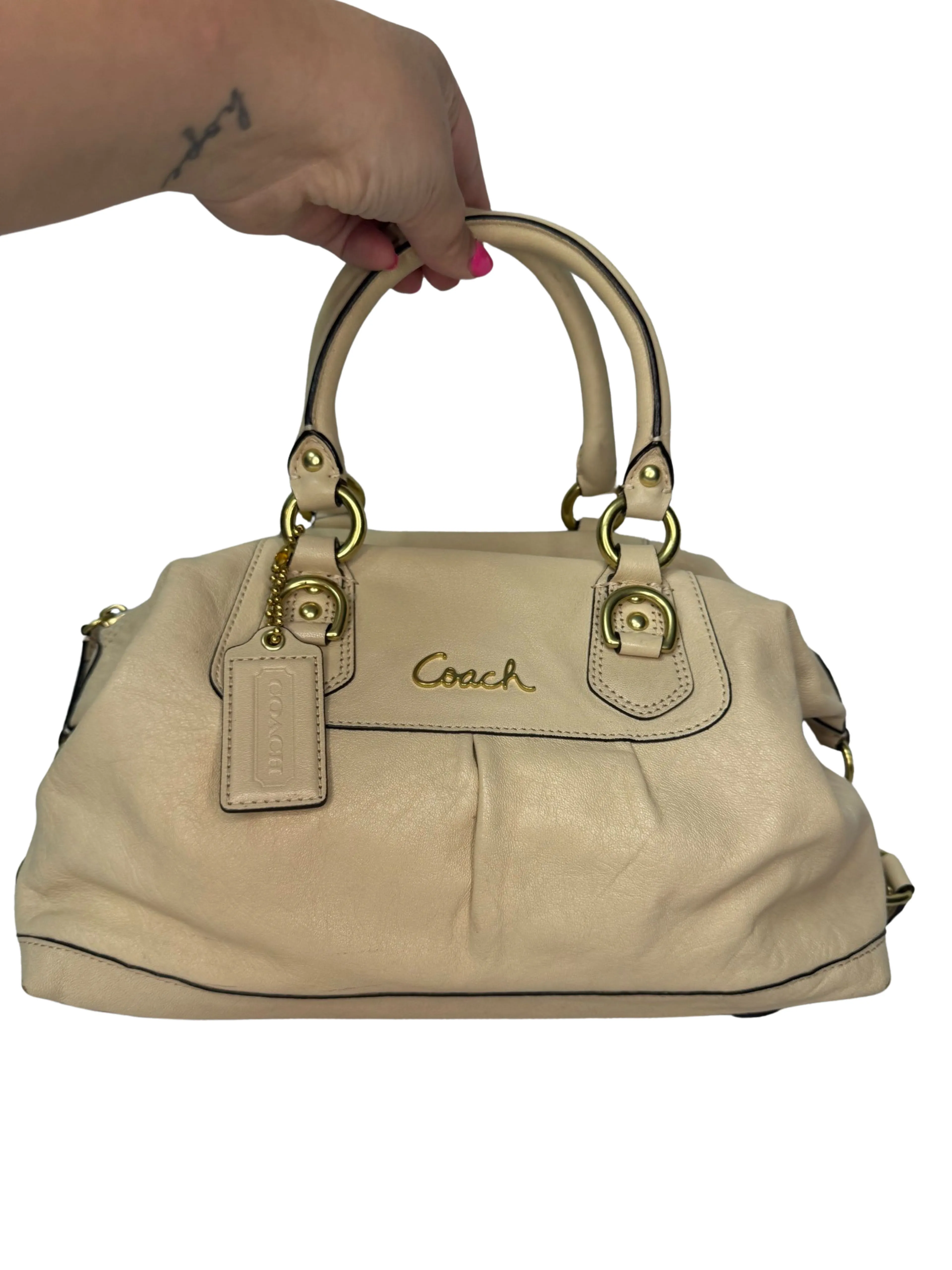 Coach Legacy Leather Fabric Vintage Satchel (cream / brown 2024 )