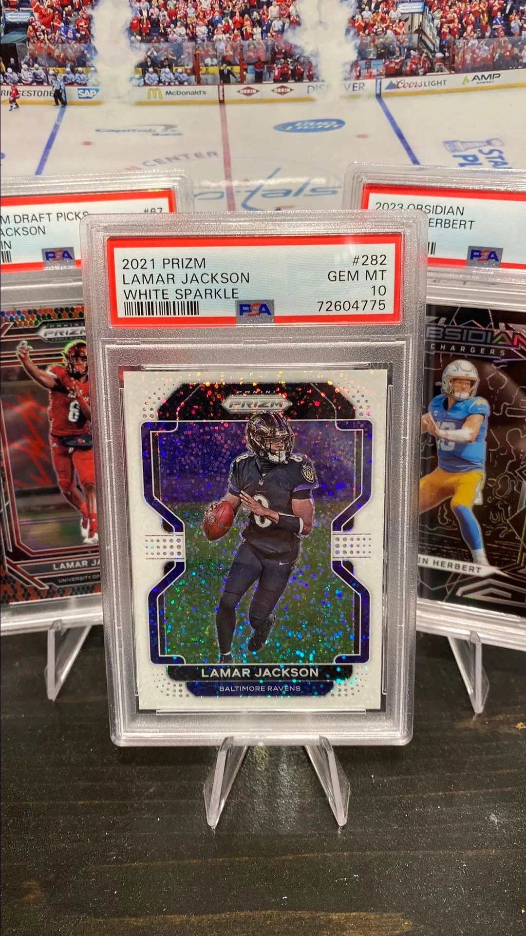 2021 Prizm Lamar Jackson White Sparkle PSA 10 POP 8