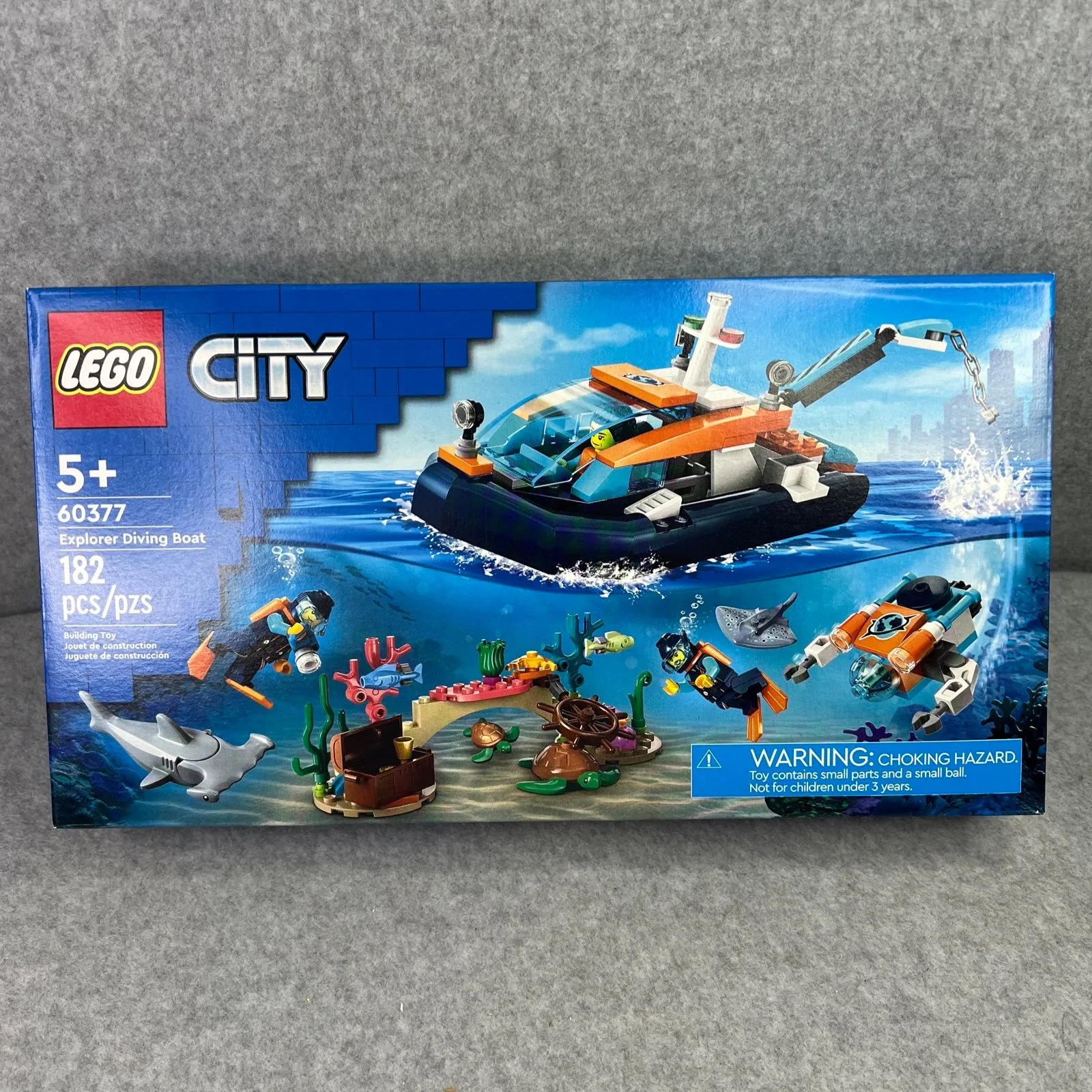 LEGO CITY: Explorer Diving Boat Set 60377 (182 Pieces) Shark