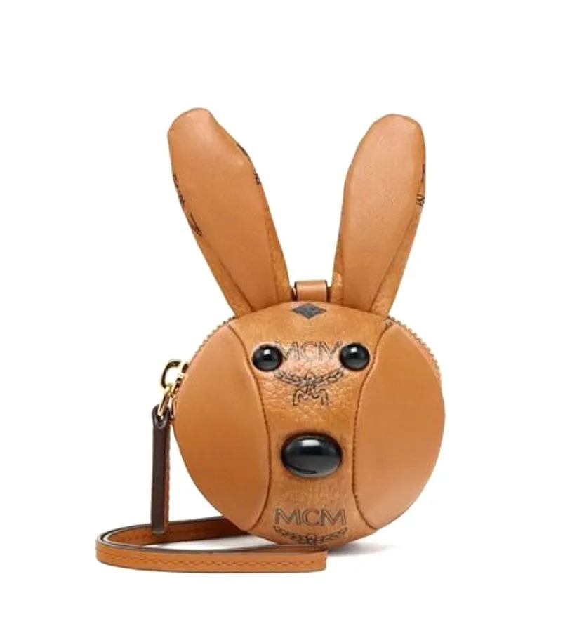 MCM Visetos Mini Park Pouch Bunny Charm - Cognac · Whatnot