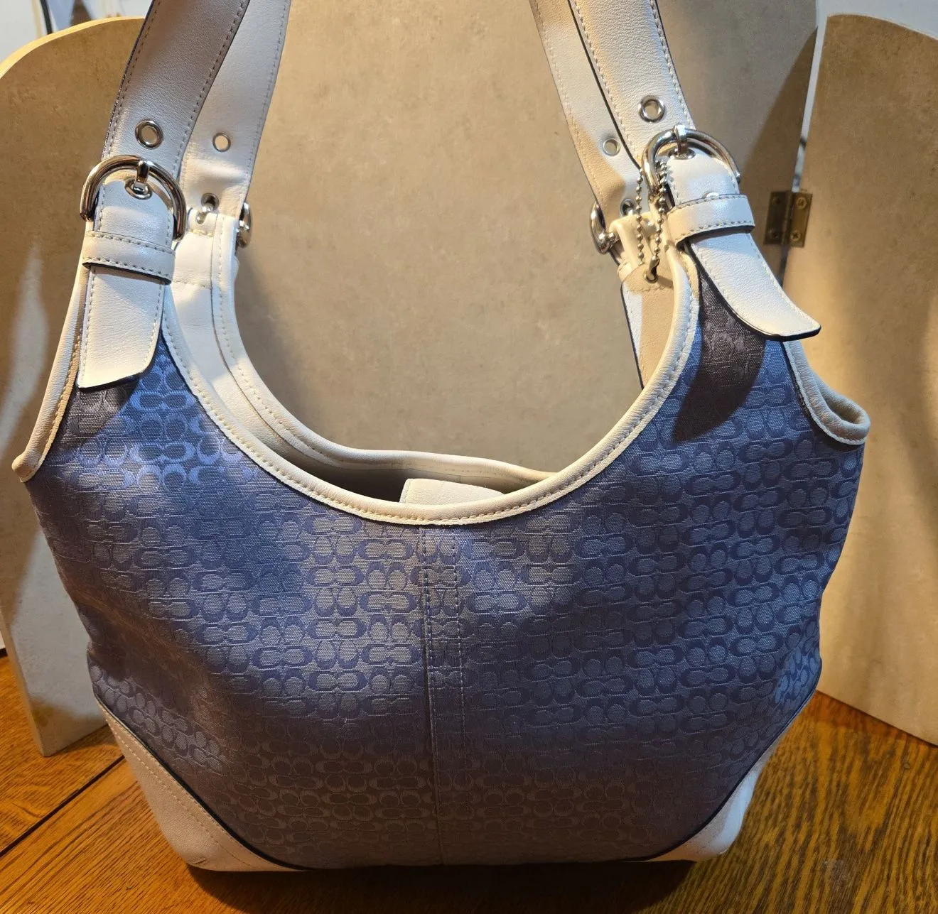 16 Coach Coach Mini Signature Canvas/Leather Shoulder Bag 6800