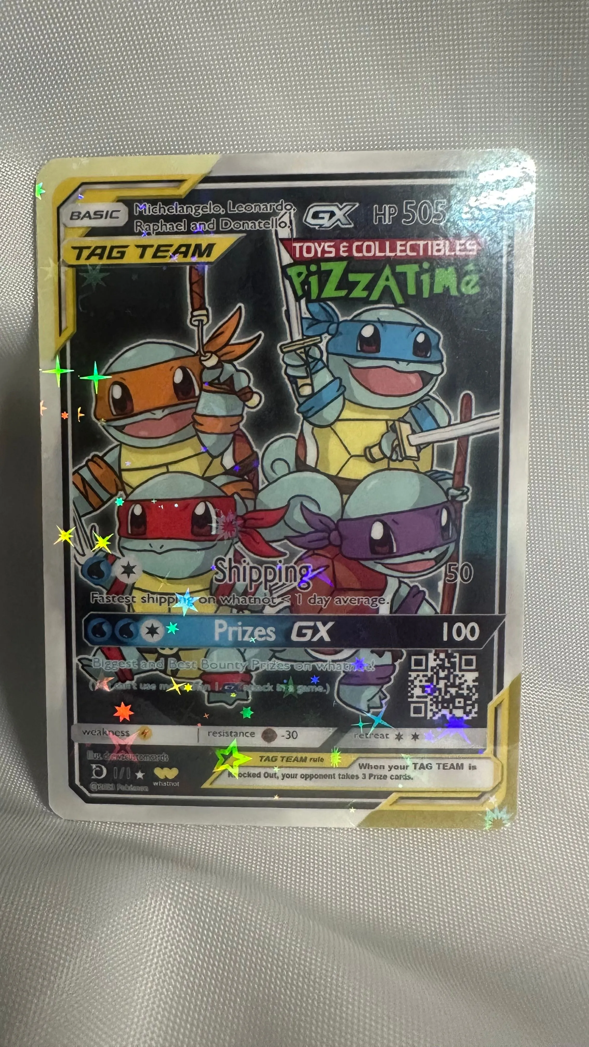 Pizza Time Toys Tag Team Card Leonard Raphael Donatello