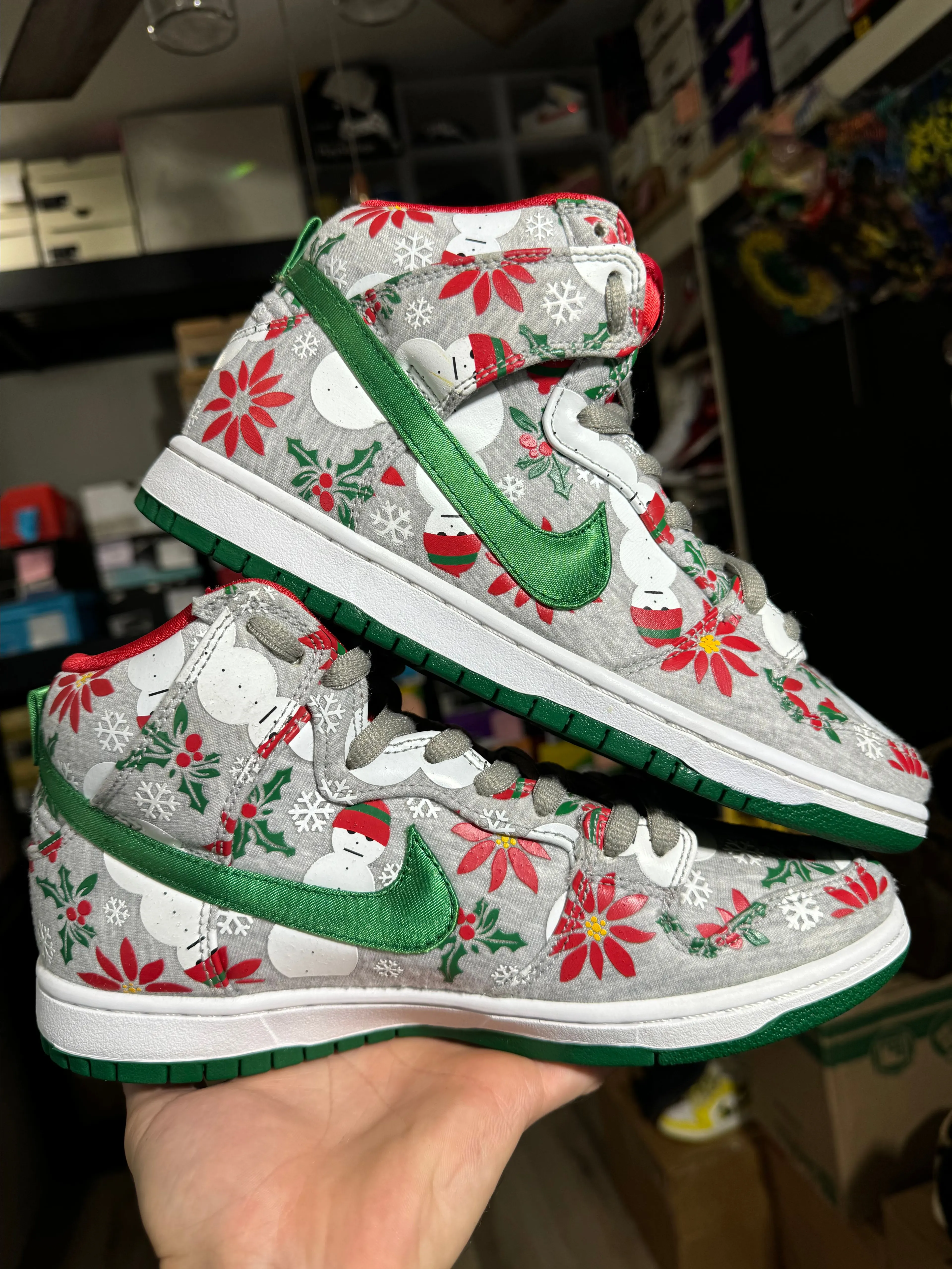 Nike Sb Dunk High PRM Concepts Ugly Christmas Sweater Grey. Size 8 m. 9.5 w Vnds. Og all Whatnot Buy Sell Go Live