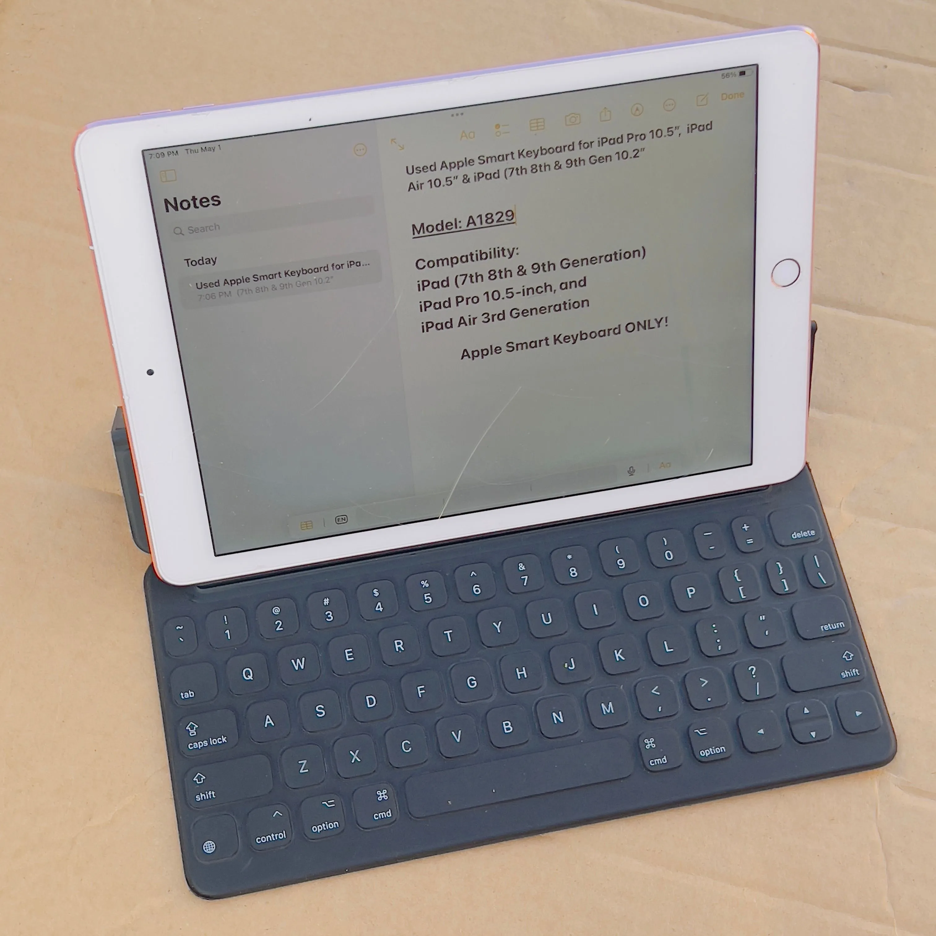 美品 Apple iPad Smart Keyboard A1829 キーボード Original Apple iPad Smart Keyboard A1829 10.5 in 7th 8th 9th