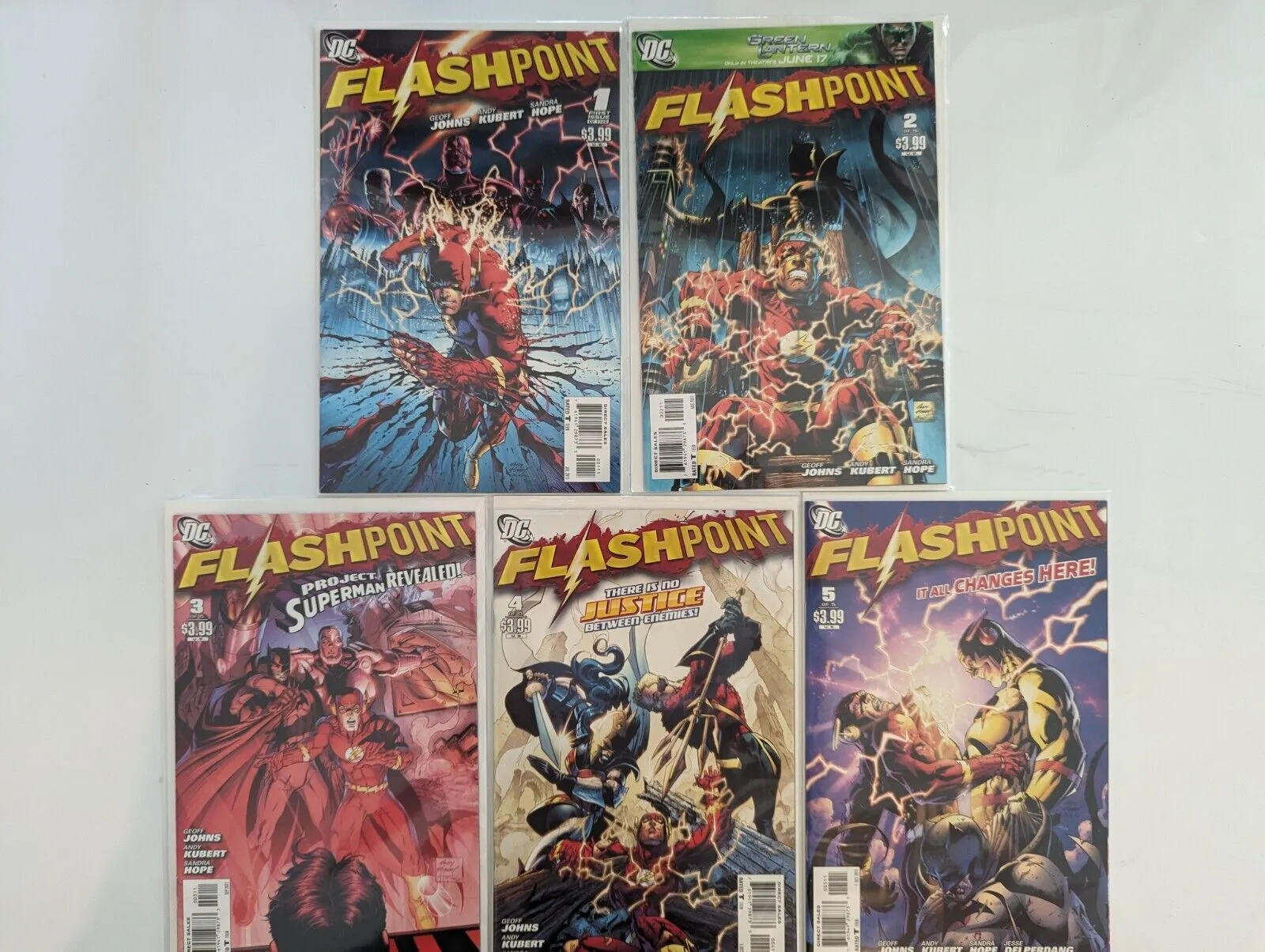 Flashpoint 1-5 sketch variants DC COMICS 2011 shops