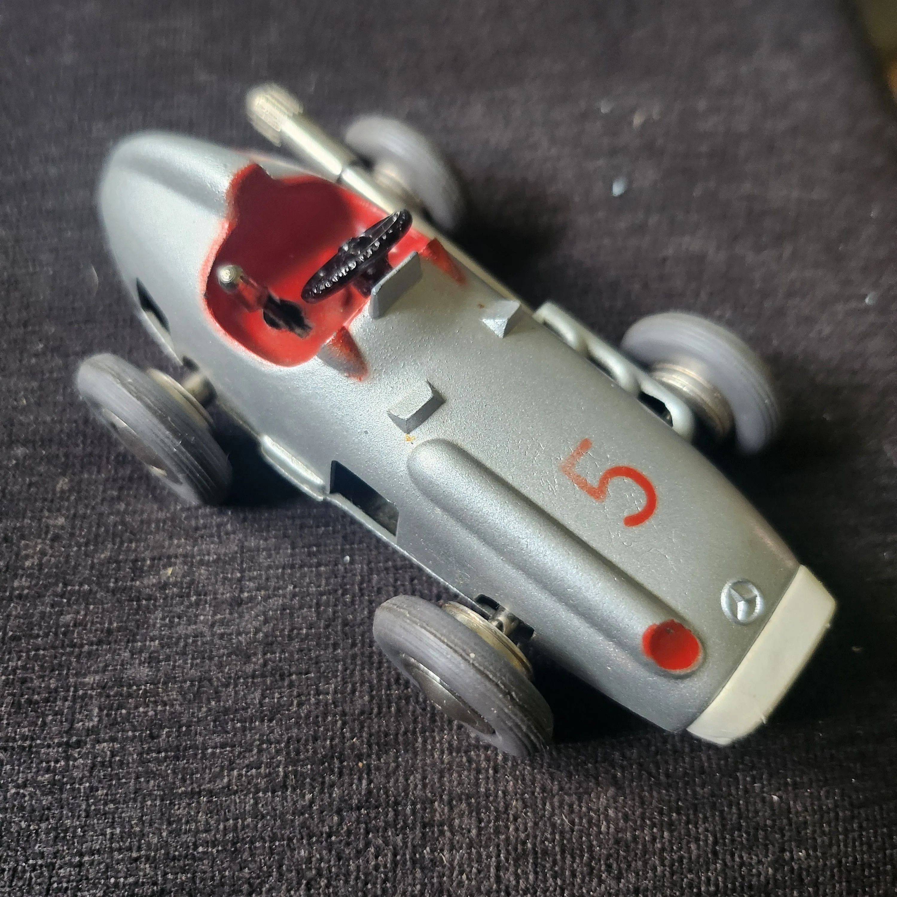 Vtg Schuco Micro Racer 1043 Mercedes Wind Up Toy Car W Germany