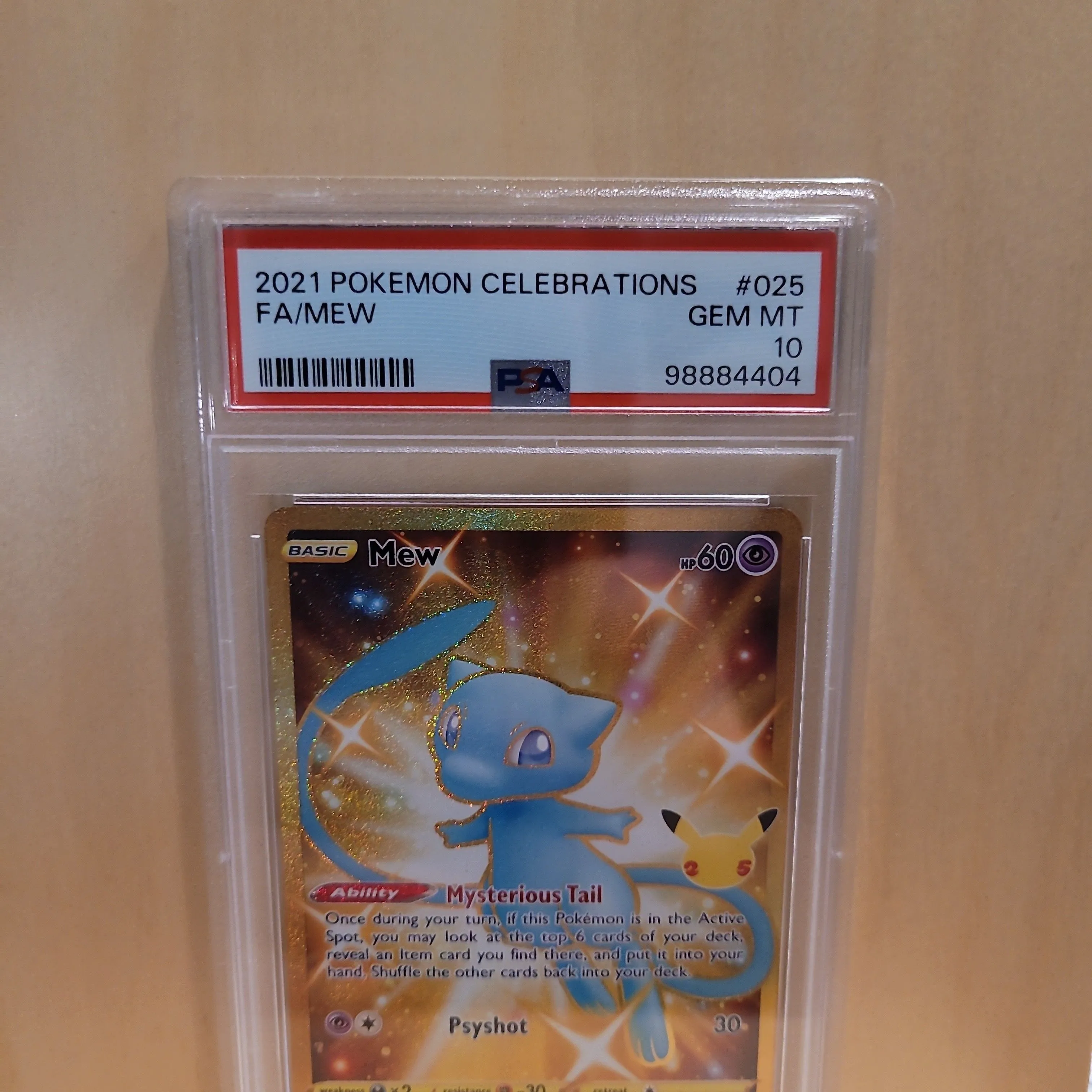 PSA GEM MINT 10 SECRET RARE 2021 CELEBRATIONS BLUE MEW 025/025