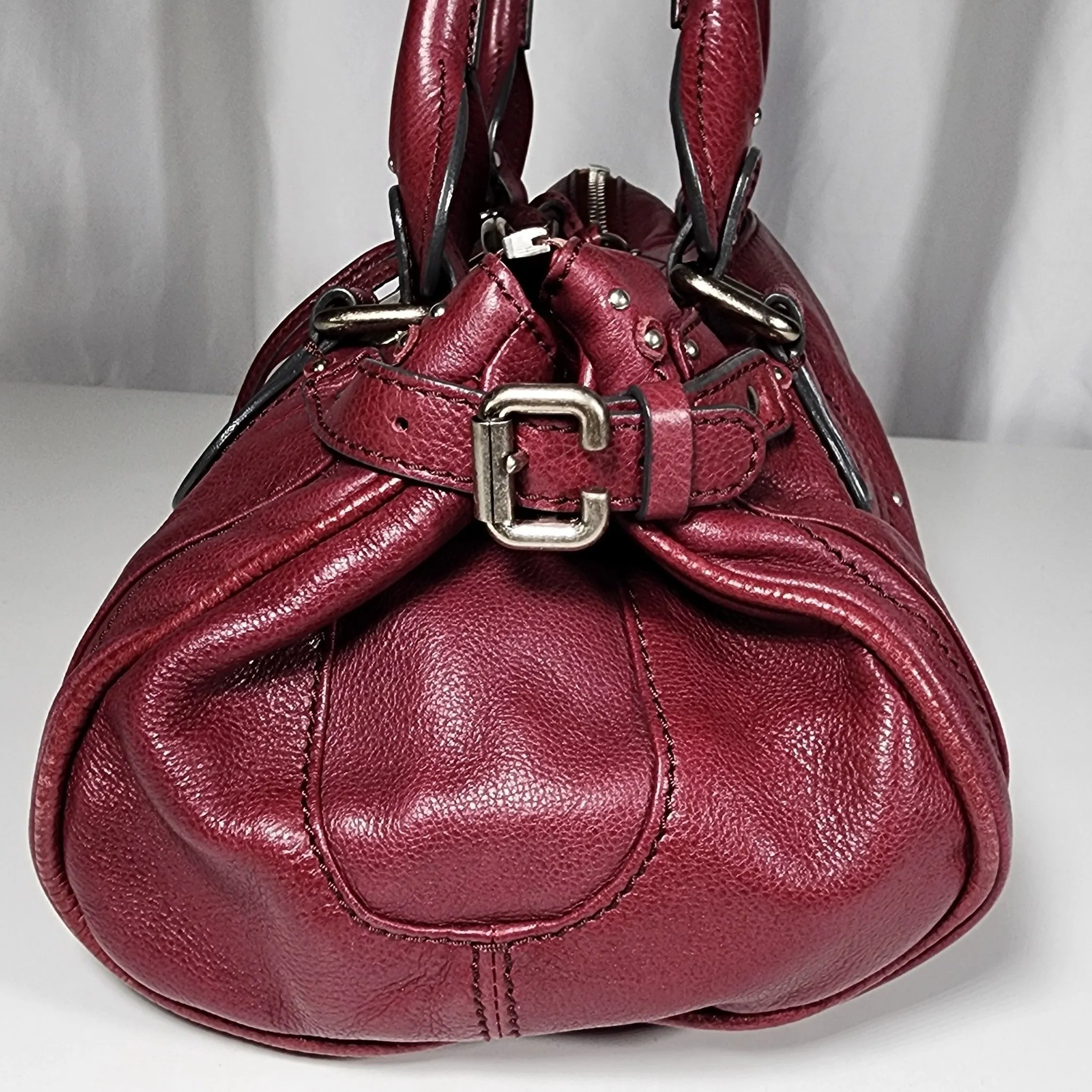 Chloe Wine Red Patent Leather Medium Paddington Satchel