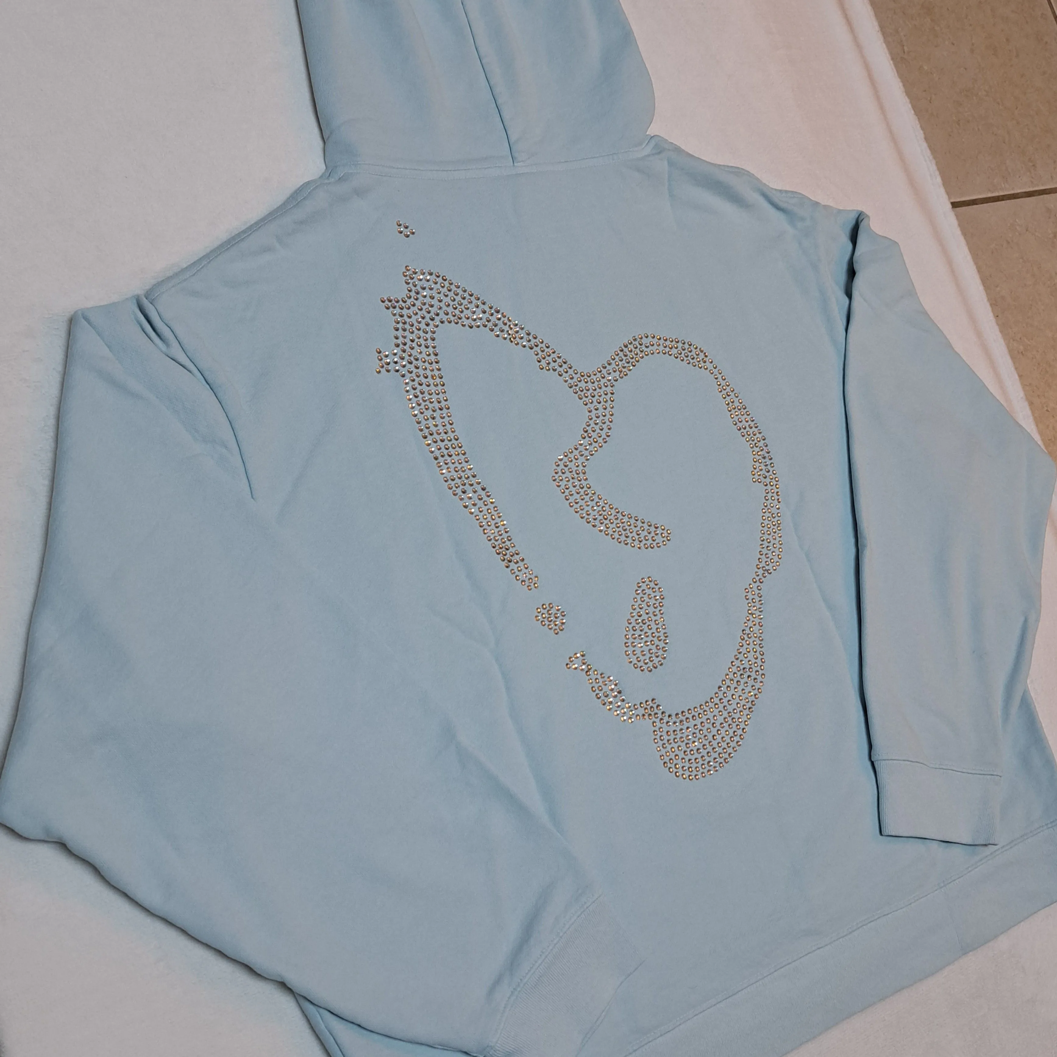 Revenge XXXTentacion Heartbreak Bejeweled Hoodie Baby Blue - Men's