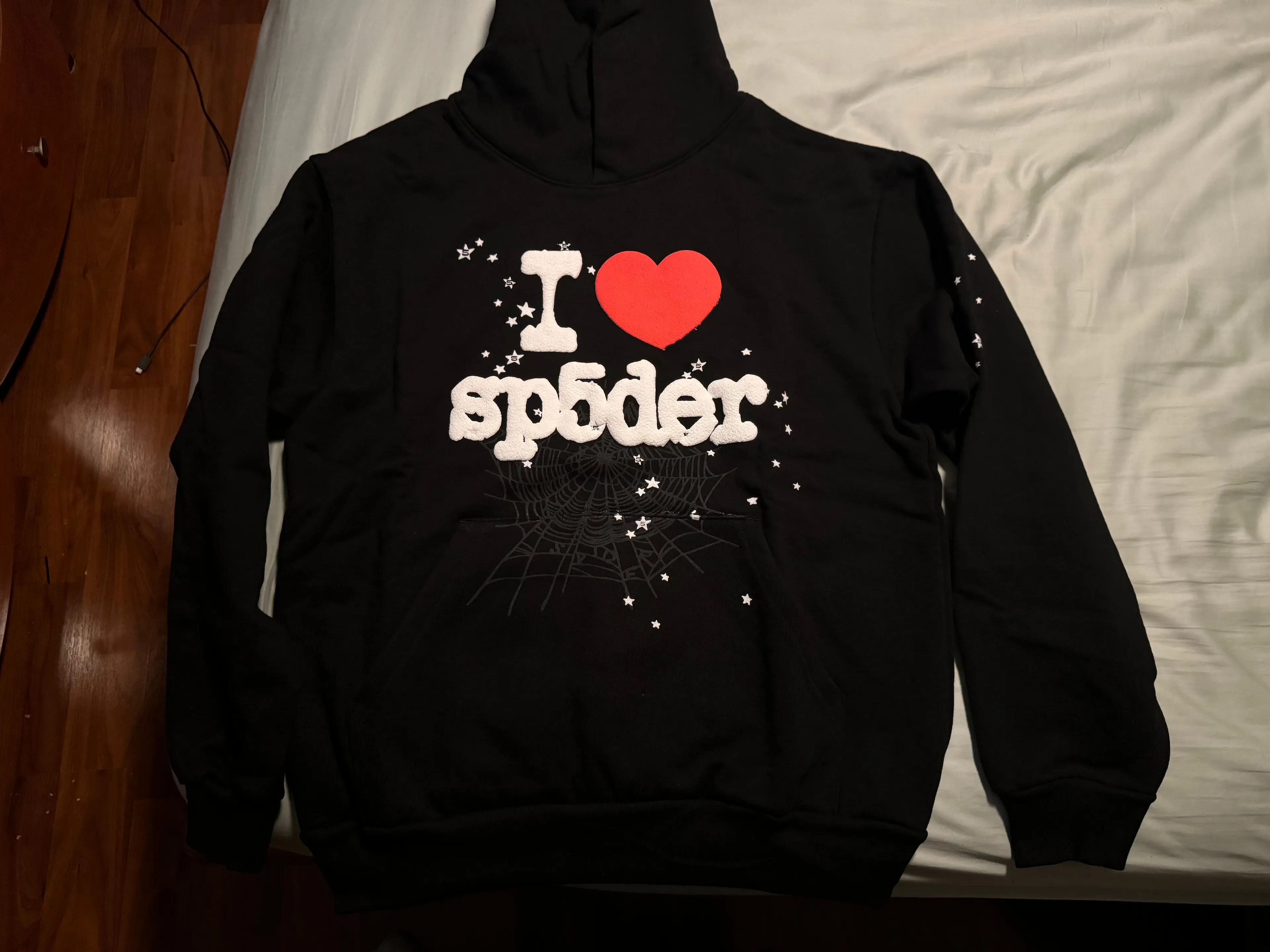 Sp5der I Heart SP5 Souvenir Hoodie Black Size Medium · Whatnot