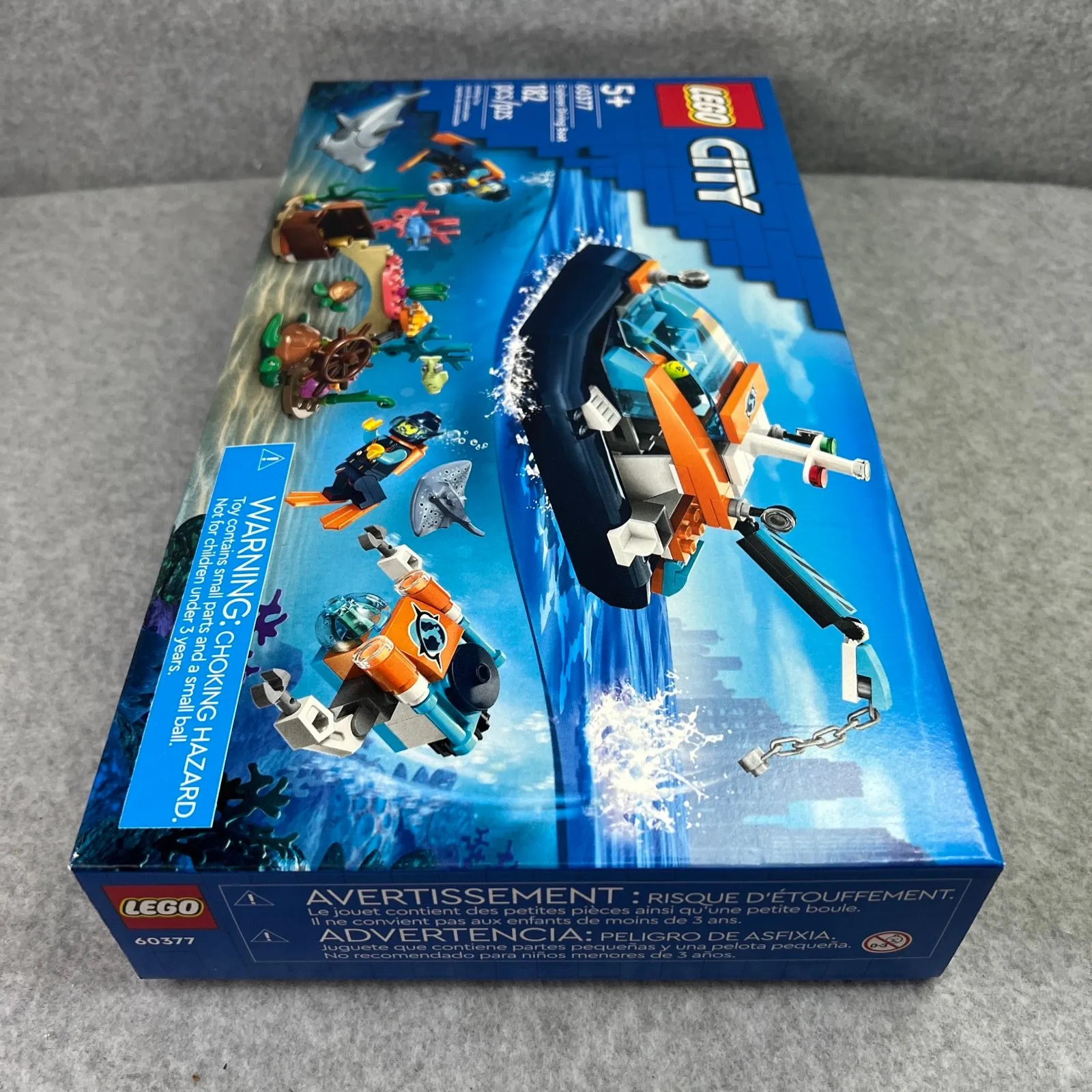 LEGO CITY: Explorer Diving Boat Set 60377 (182 Pieces) Shark