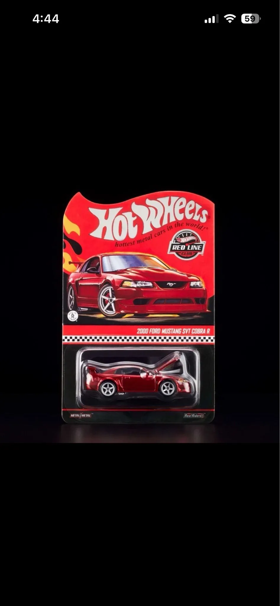 Hot Wheels RLC 2000 Ford Mustang SVT Cobra R Spectraflame Red
