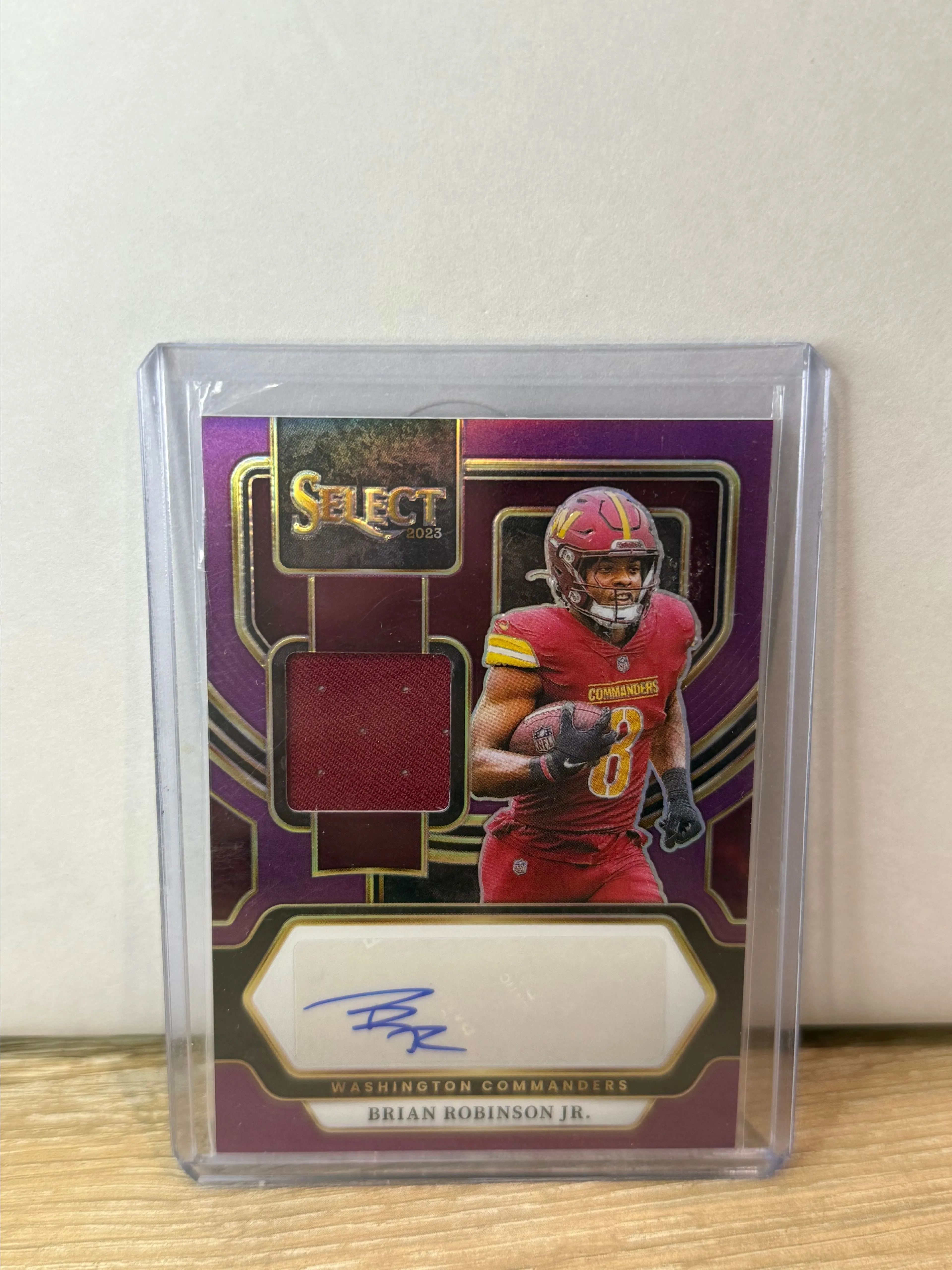 Brian Robinson Jr. 2023 Panini Select Pruple Prizm RPA # 37/49
