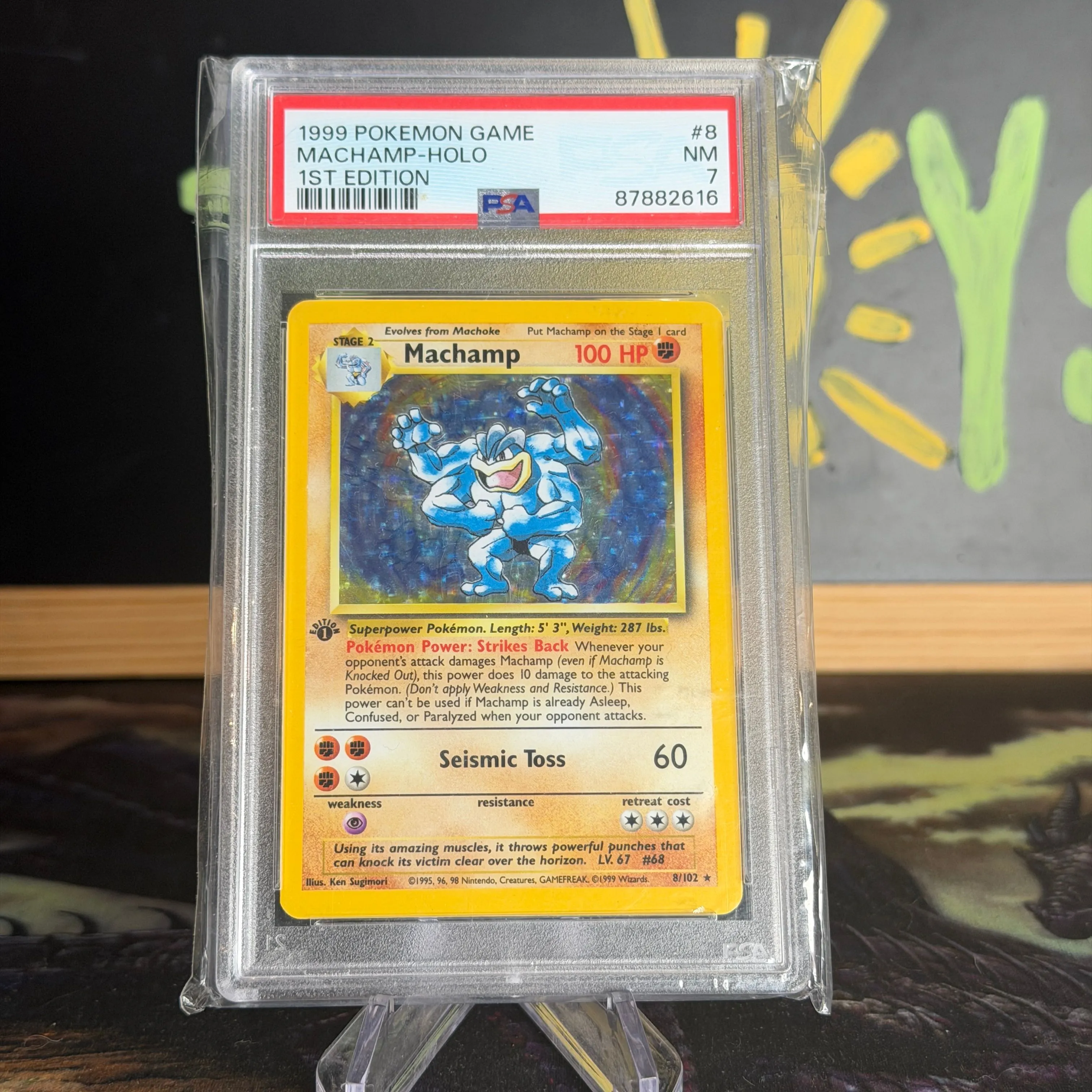 PSA 7 Machamp Holo 1st Edition Shadowless 8/102 英語版カイリキー