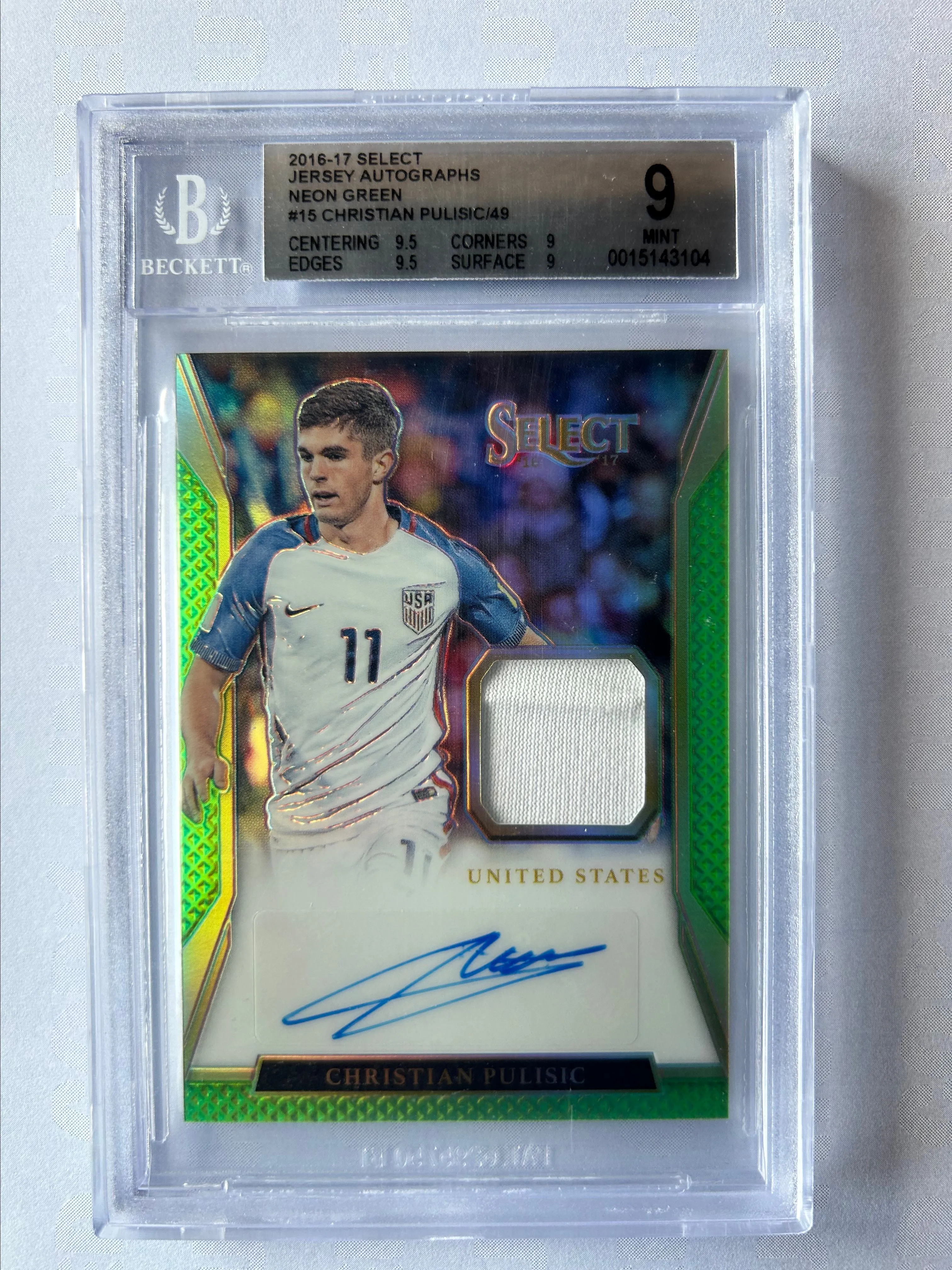 CHRISTIAN PULISIC RC! 2016 SELECT AUTO 2016-17 Panini Select