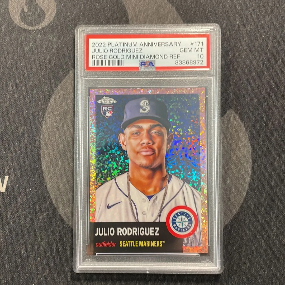 【超希少_PSA10】Julio Rodriguez_RCカード_1桁シリアル 9 2022 Topps Chrome Platinum Anniversary Julio Rodriguez RC SSP