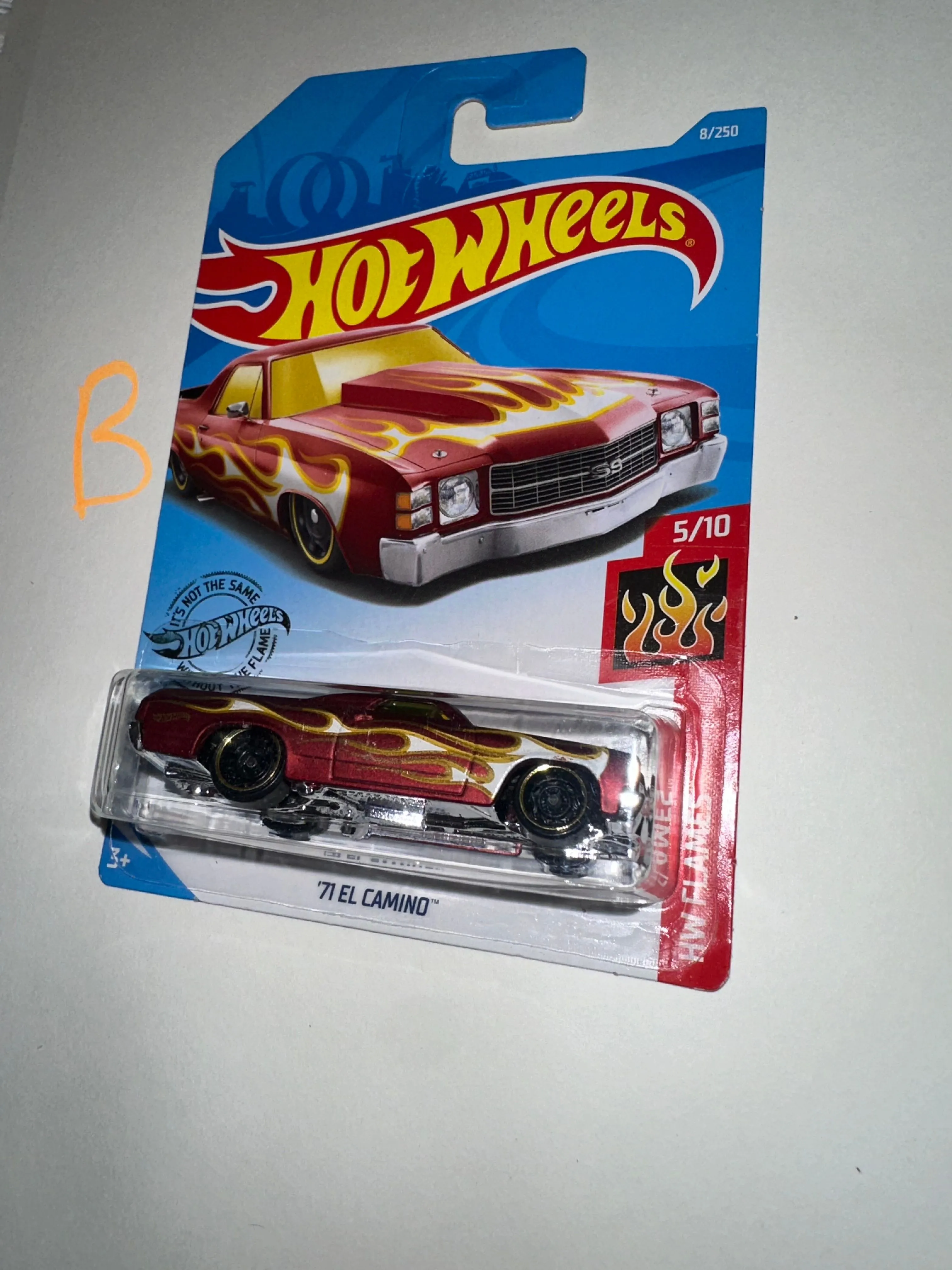 2018 HOT WHEELS '71 EL CAMINO RED WITH FLAMES HW FLAMES 5/10