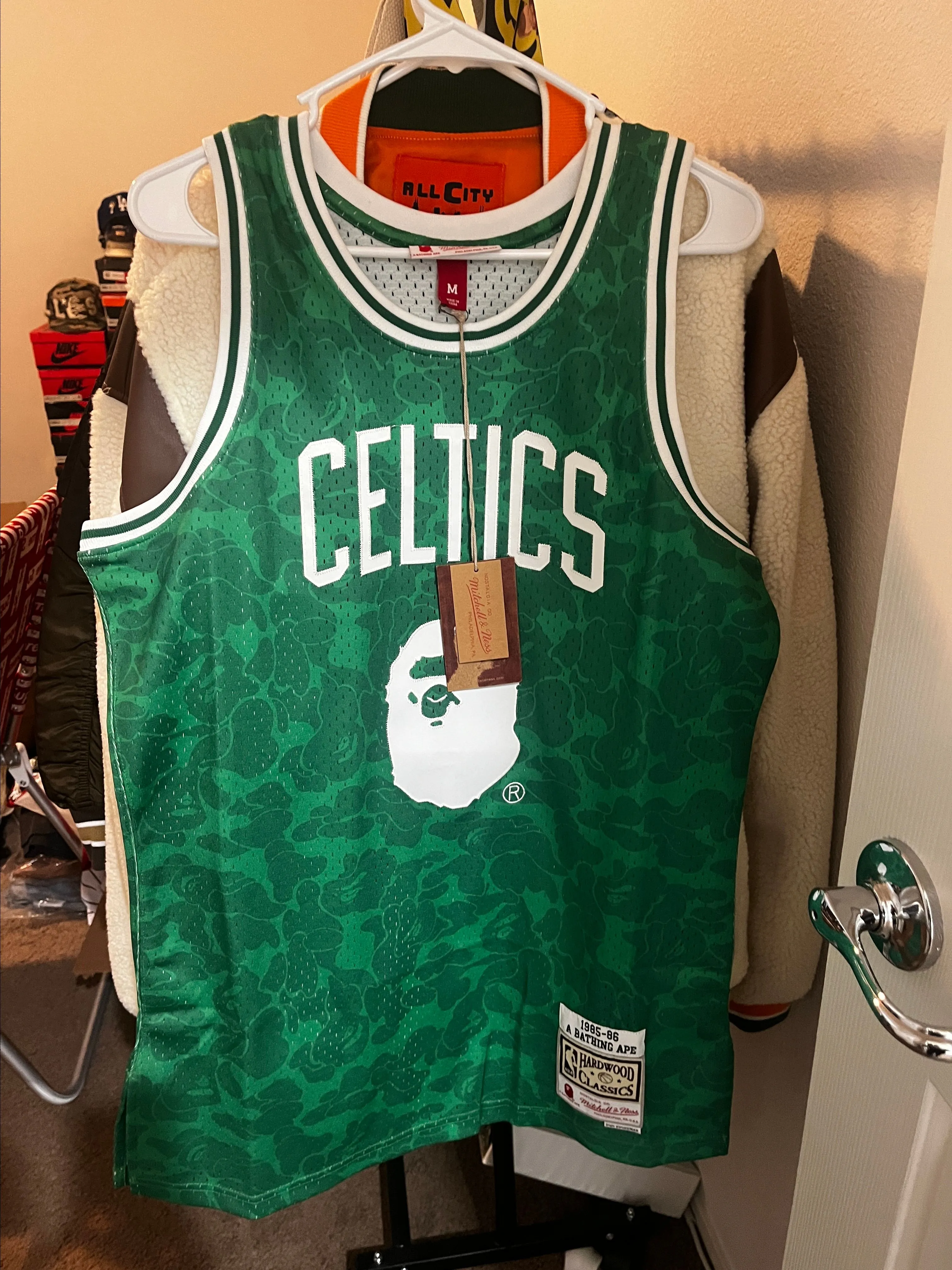 ウェア NBA BAPE A BATHING APE BOSTON CELTICS A7 BAPE x Mitchell & Ness Celtics ABC Basketball Swingman