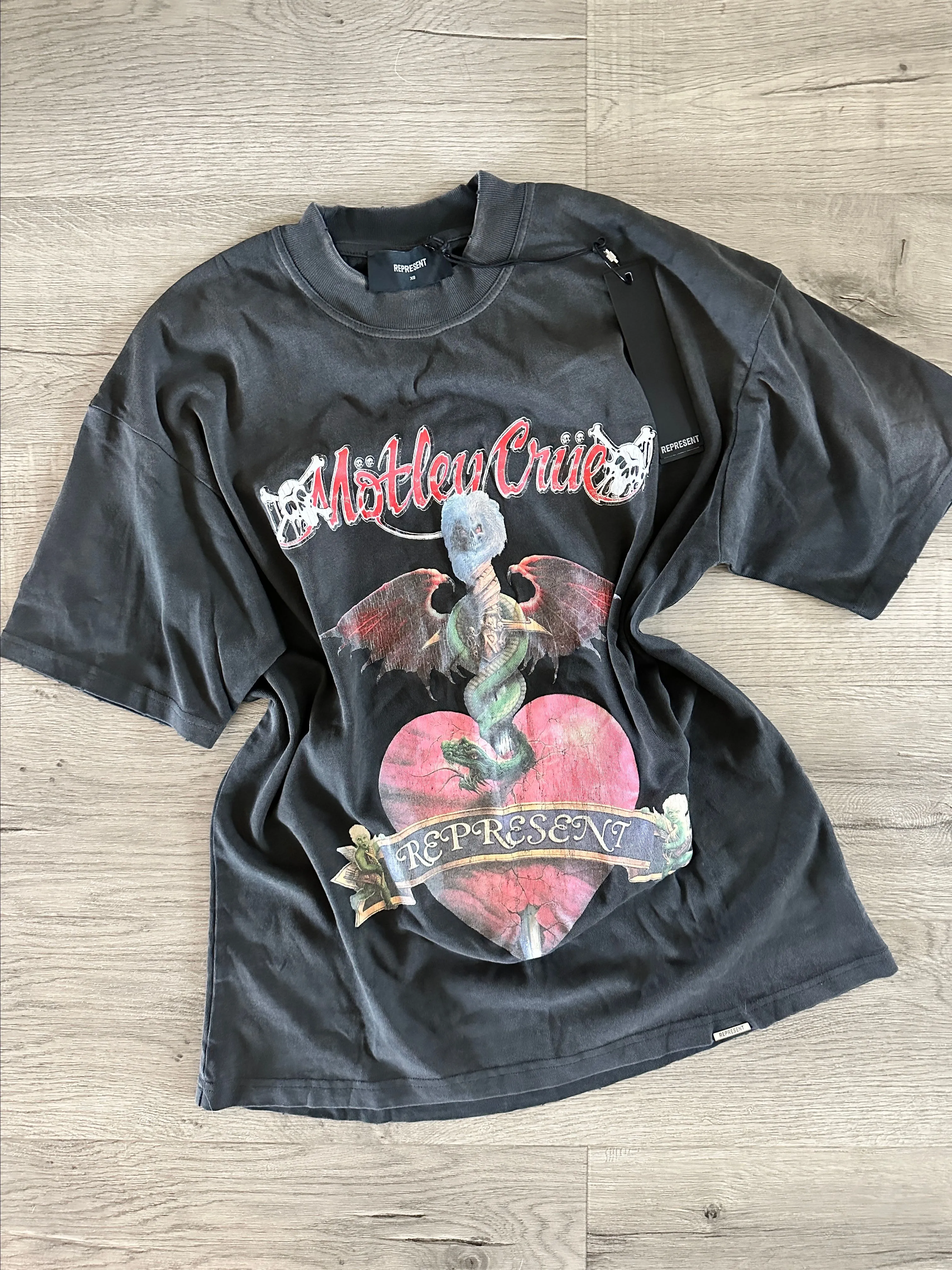 REPRESENT Motley Crue Tee Streetwear NWT Designer Men's XS