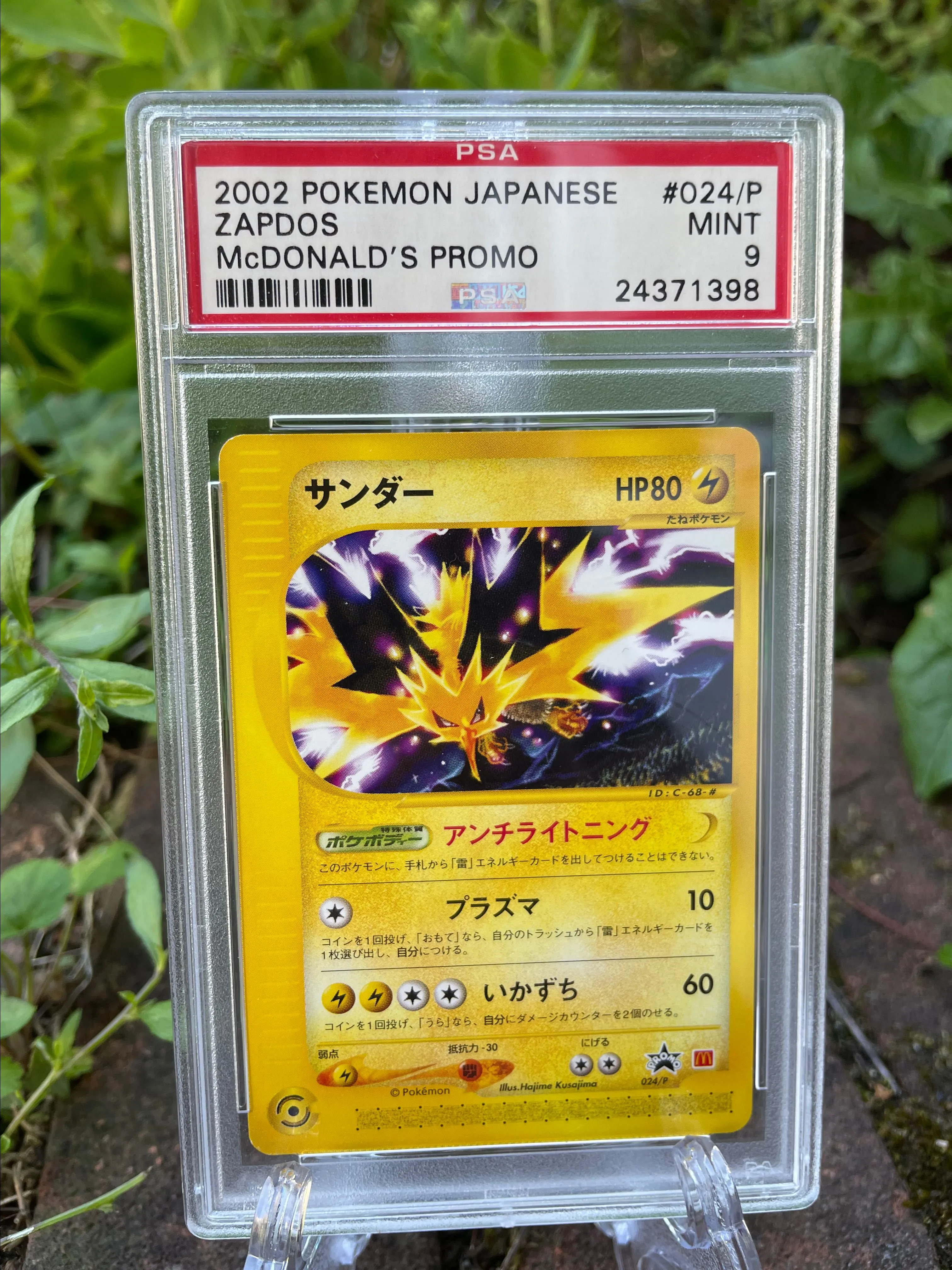 サンダー マクドナルドプロモ PSA9 024/P 最安値 Zapdos 2002 Pokemon Japanese Zapdos McDonald's Promo #024/P PSA 9